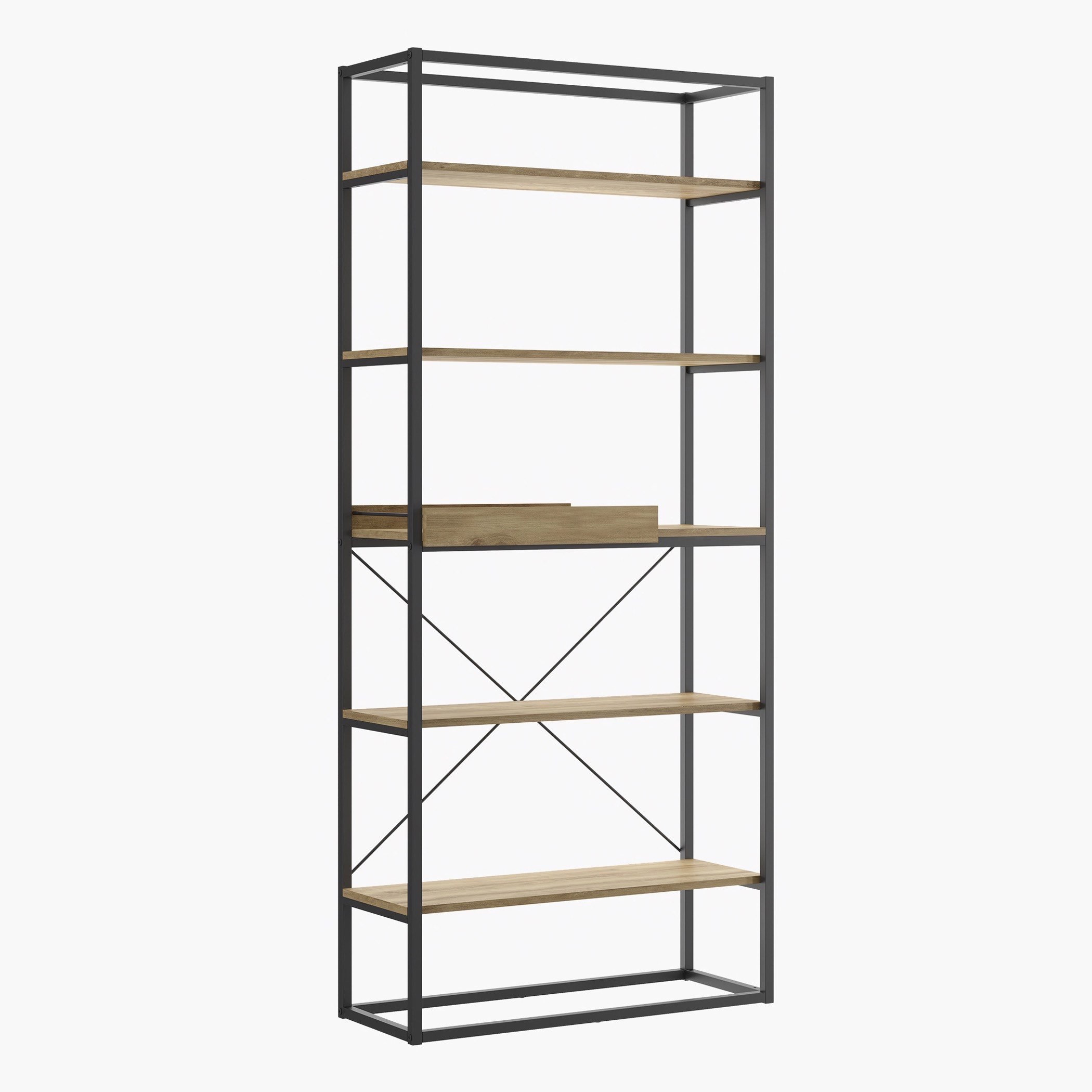Lancom 5-Shelf Bookcase with Tray-hbxfurniture-office-bookcases-image-6