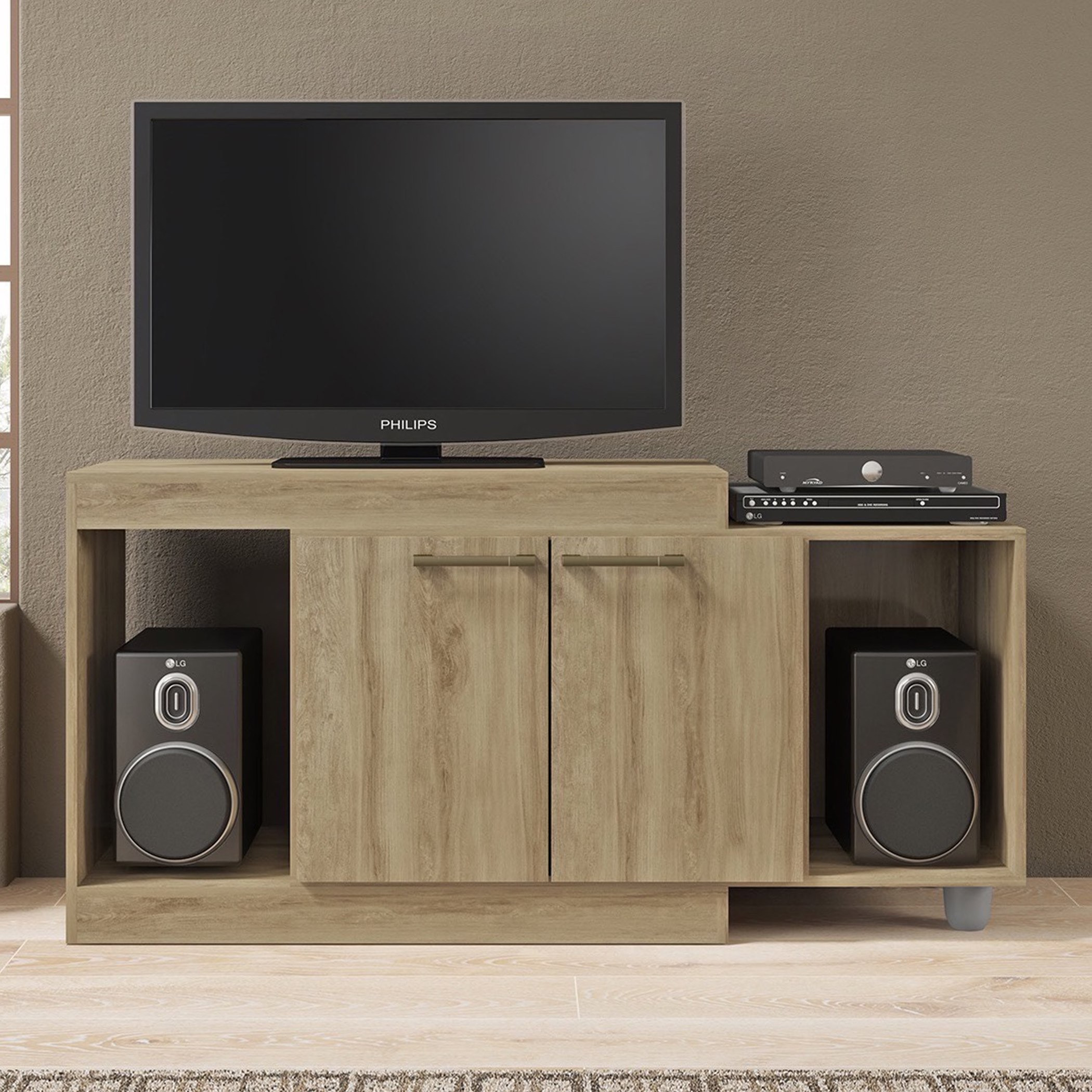 حامل تلفزيون قابل للتمدّد ببابين للتلفزات حتى 42 بوصة من لانكوم-hbxlivingroom-mediaunitsandstorage-tvunits-image-1