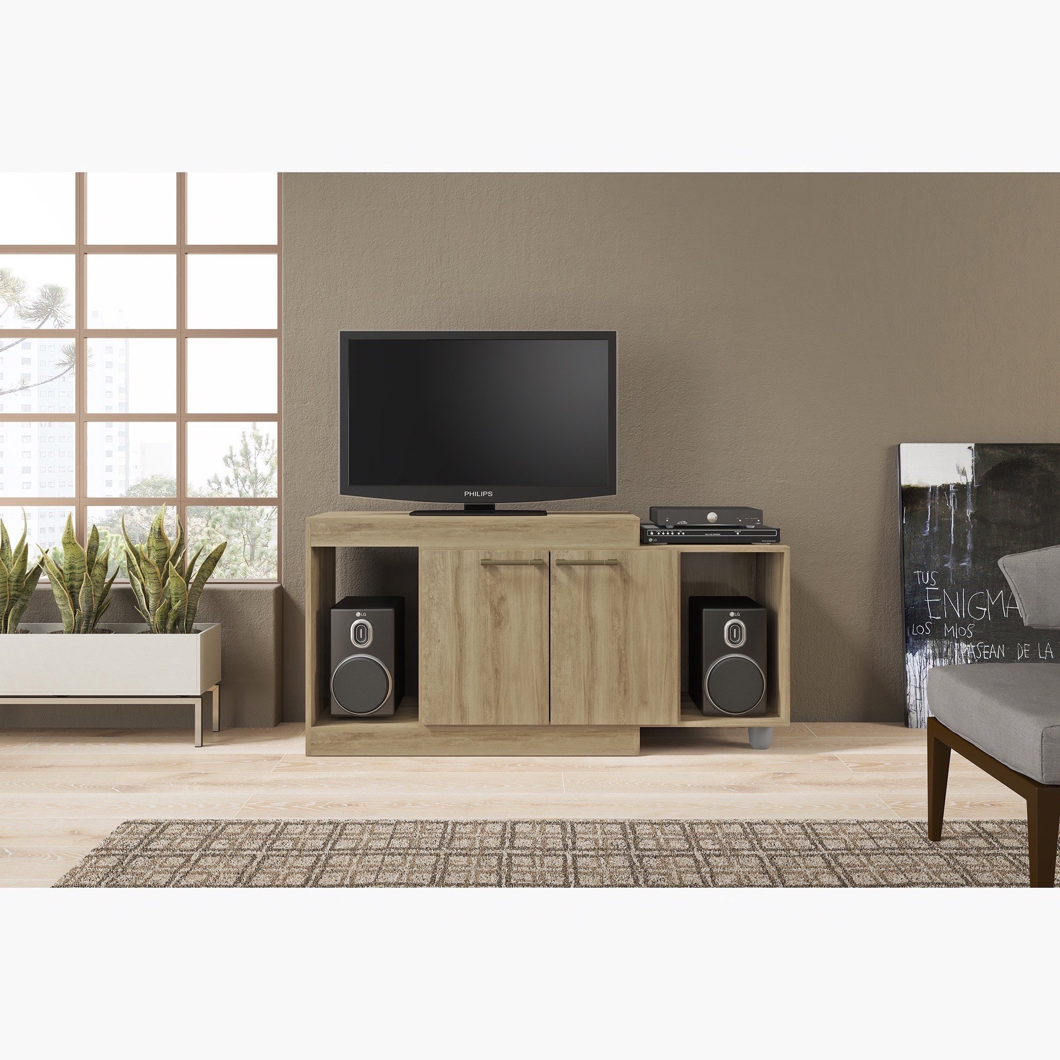 حامل تلفزيون قابل للتمدّد ببابين للتلفزات حتى 42 بوصة من لانكوم-hbxlivingroom-mediaunitsandstorage-tvunits-image-7