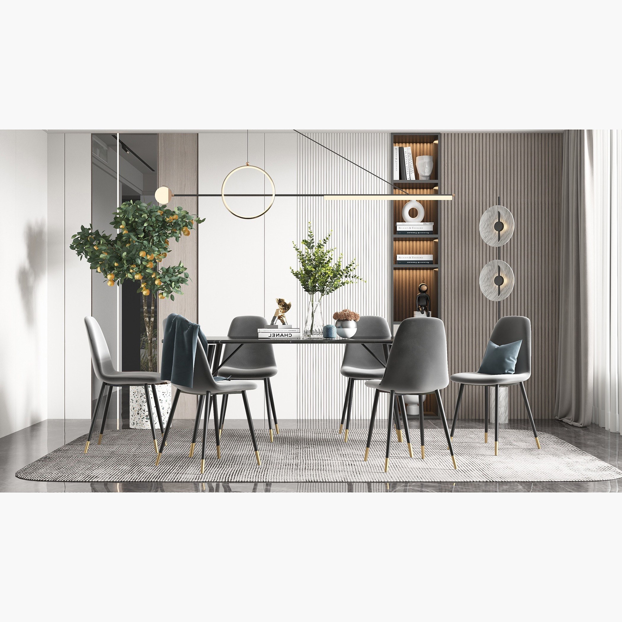 طقم سفرة بـ 6-مقاعد من بارسون-hbxfurniture-diningtablesandsets-diningsets-sixseater-image-1