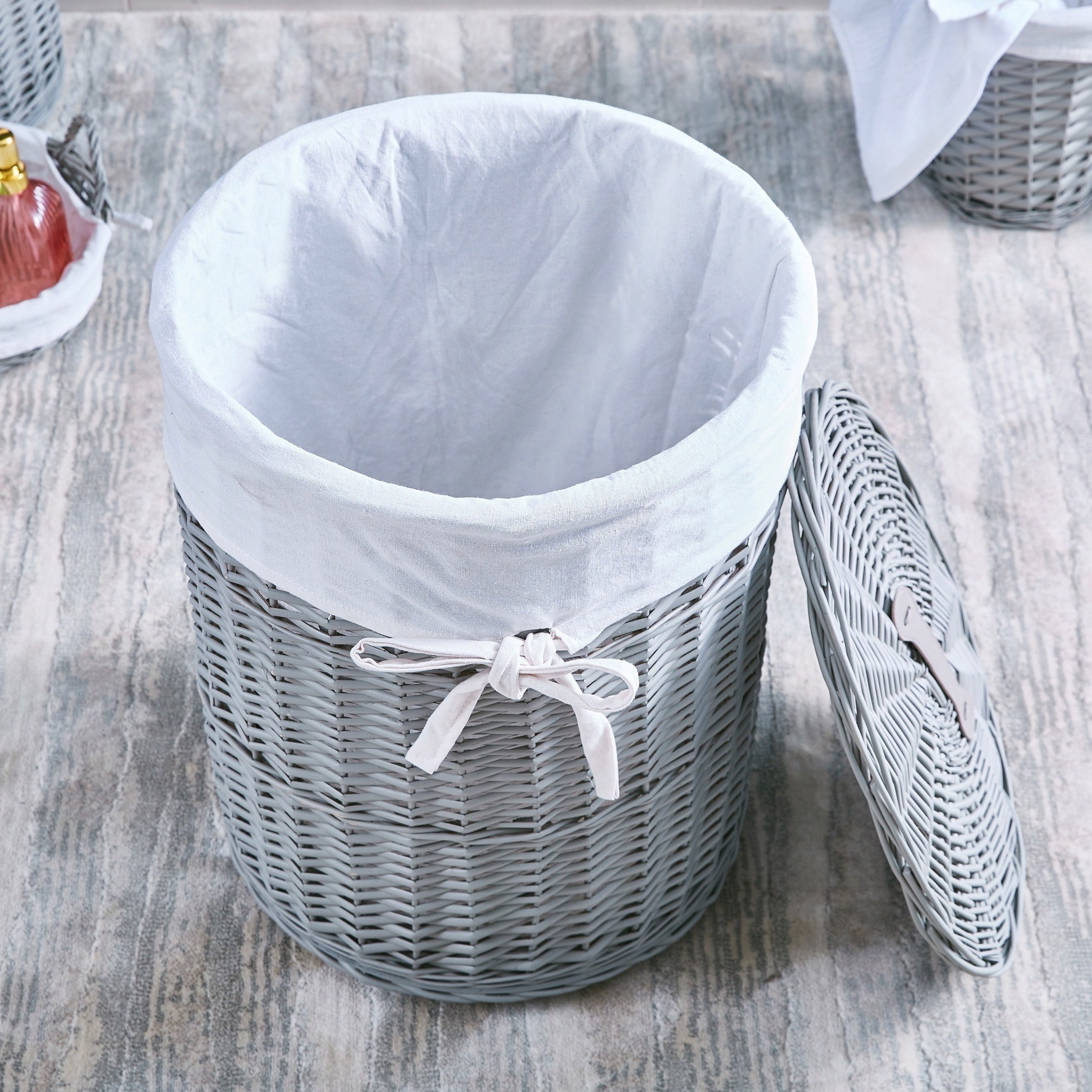Round Laundry Hamper with Wheels-hbxbathroom-bathroomstorage-laundryhampers-image-2