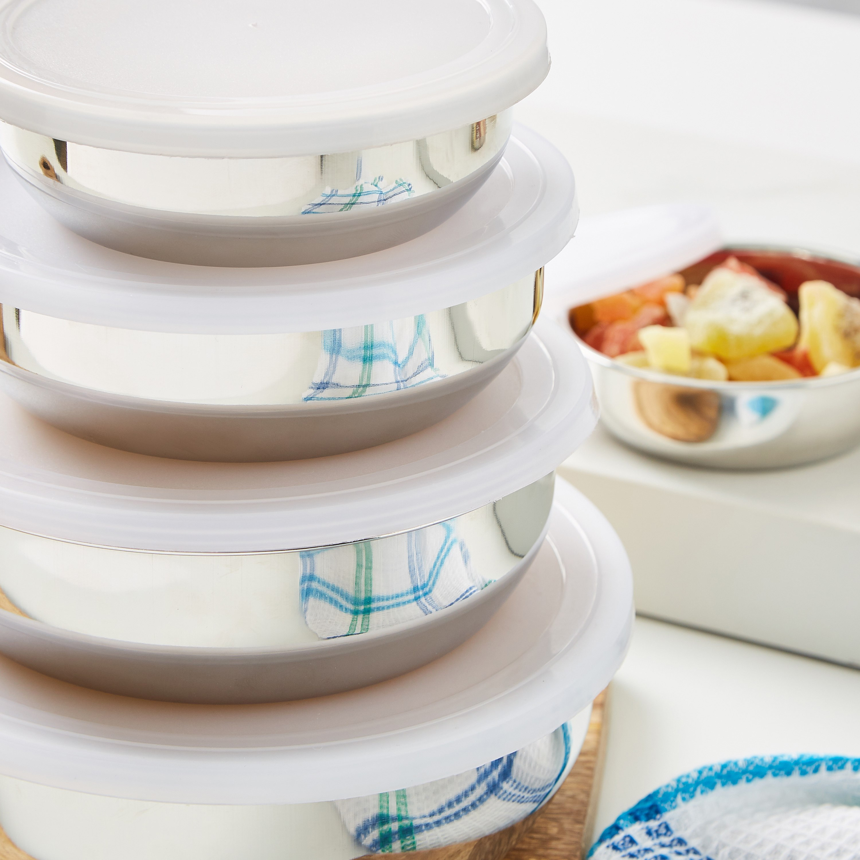 Premia 10-Piece Stainless Steel Food Storage Bowl Set-hbxdecorandfurnishings-tabletop-crockery-image-2