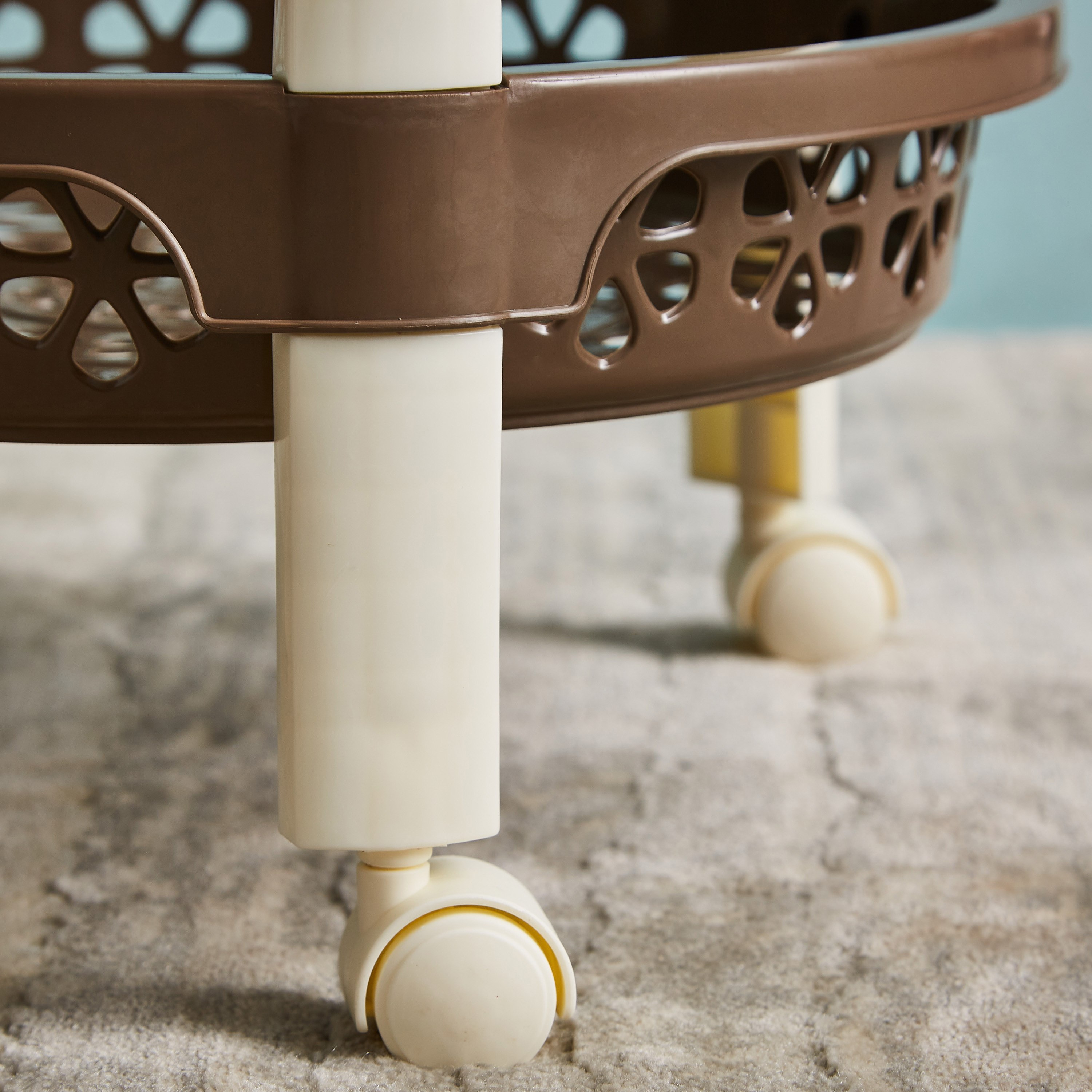 عربة ترولي مستديرة متعددة الاستخدامات بـ 3 طبقات وعجلات - 34x34x55 سم - فلورينا-hbxlivingroom-tablesandstands-servingtrolleys-image-6