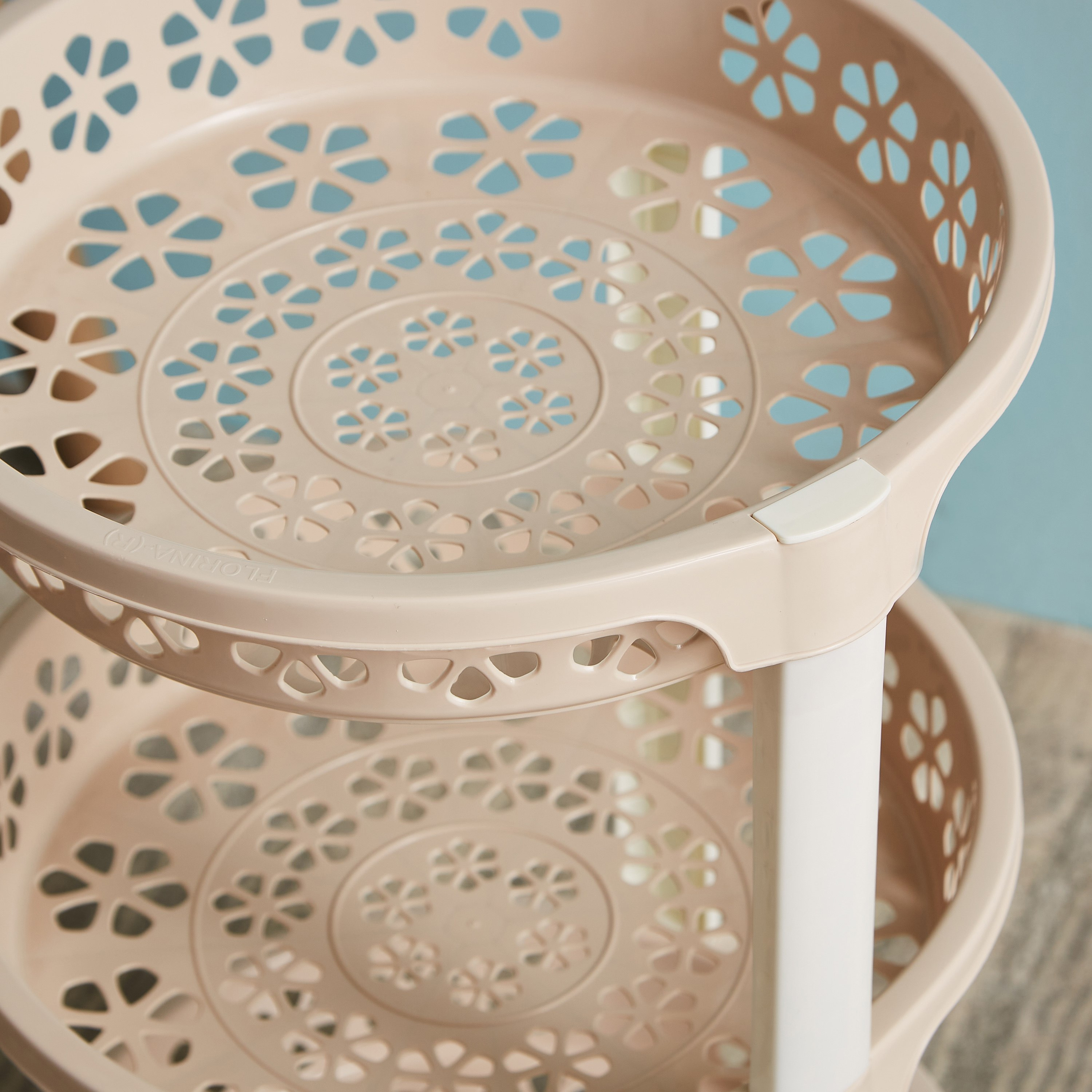 عربة ترولي مستديرة متعددة الاستخدامات بـ3 طوابق وعجلات من فلورينا - 34x34x55 سم-hbxlivingroom-tablesandstands-servingtrolleys-image-3