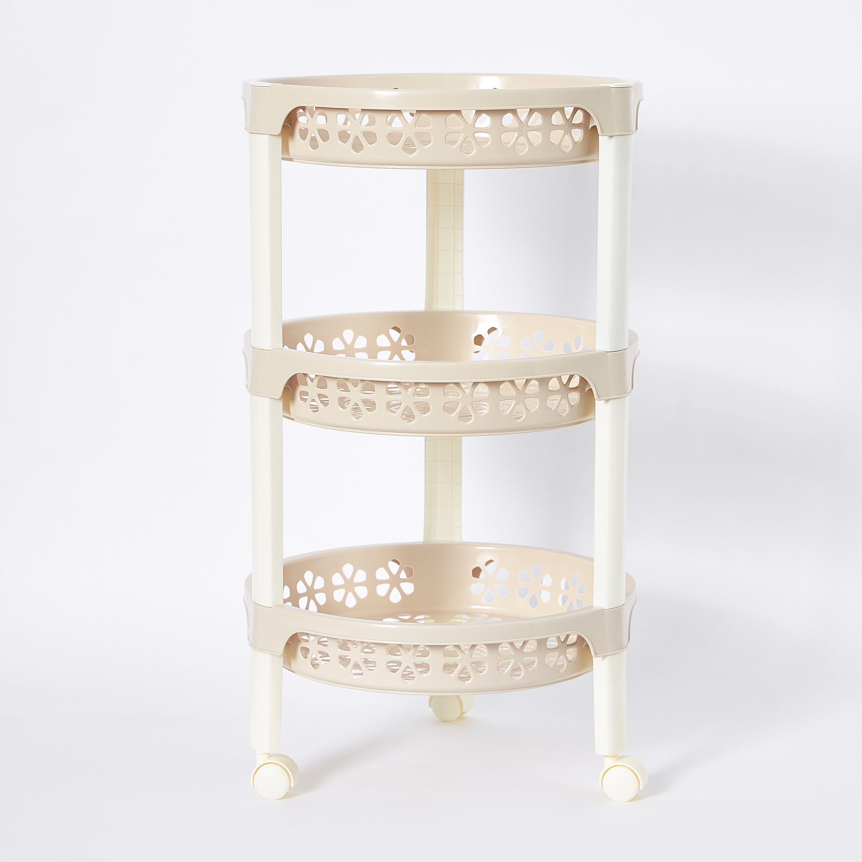 عربة ترولي مستديرة متعددة الاستخدامات بـ3 طوابق وعجلات من فلورينا - 34x34x55 سم-hbxlivingroom-tablesandstands-servingtrolleys-image-6