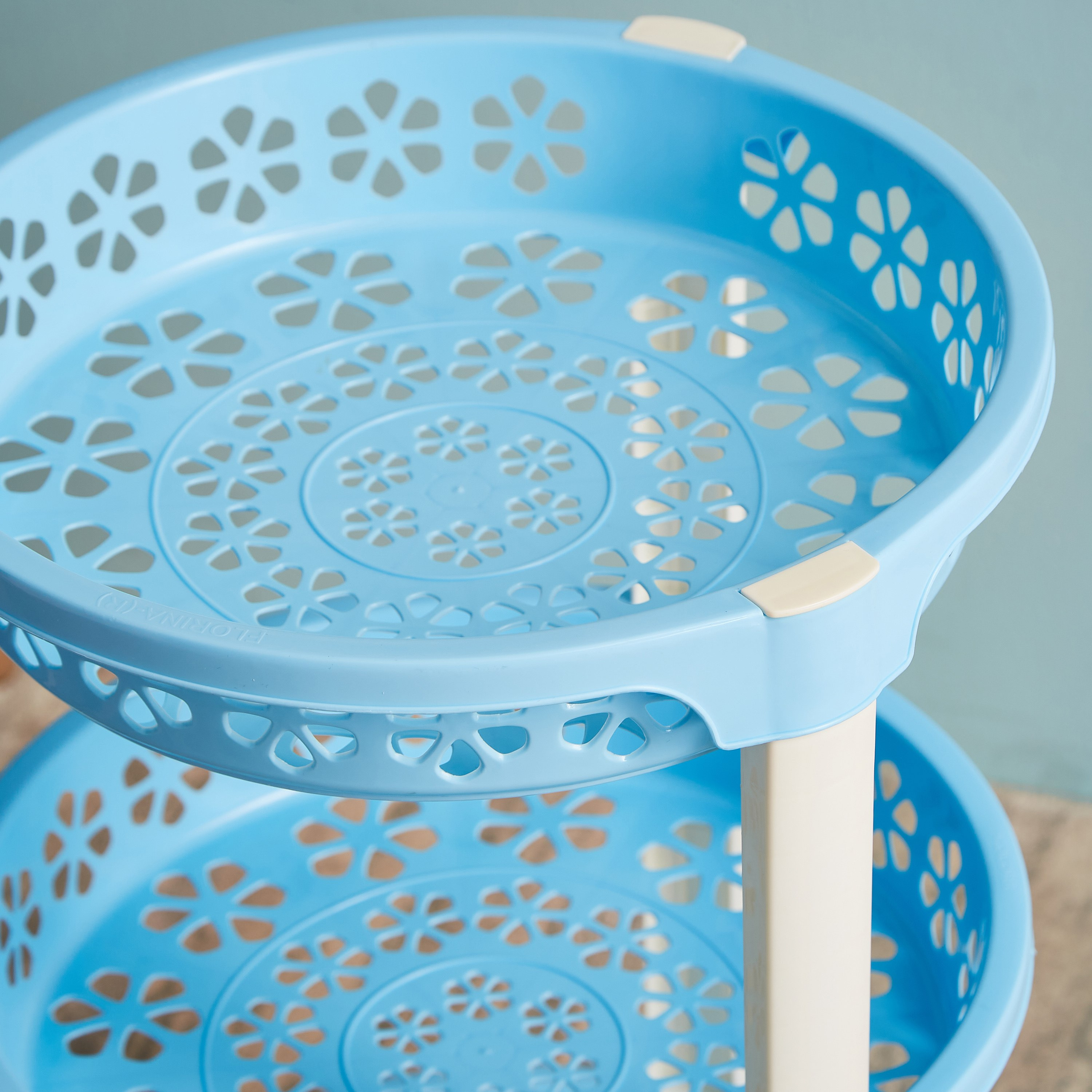 عربة ترولي مستديرة متعددة الاستخدامات بـ3 طوابق وعجلات من فلورينا - 34x34x55 سم-hbxlivingroom-tablesandstands-servingtrolleys-image-3