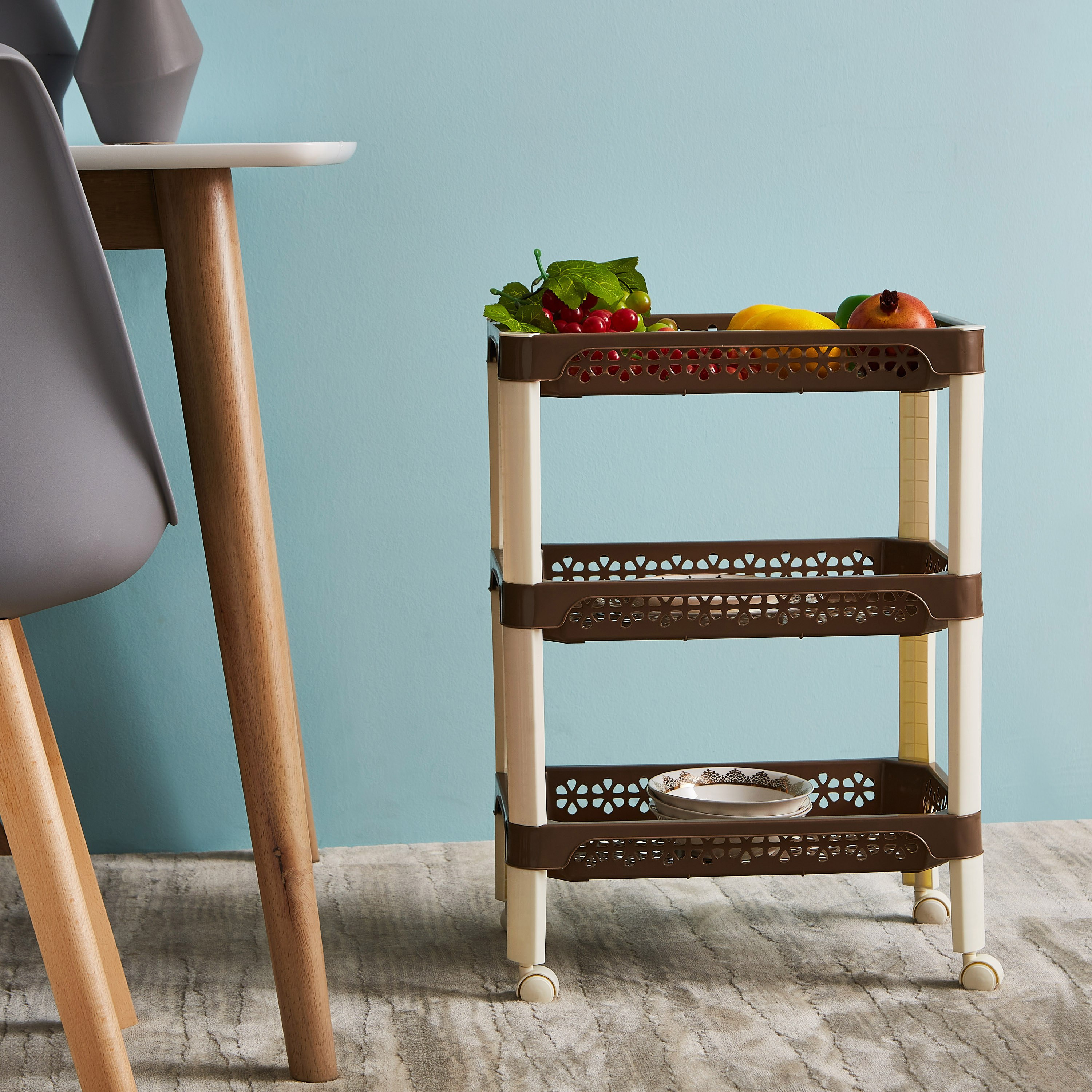 عربة ترولي متعددة الاستخدامات بعجلات و3 طوابق من فلورينا - 42x26x55 سم-hbxlivingroom-tablesandstands-servingtrolleys-image-5