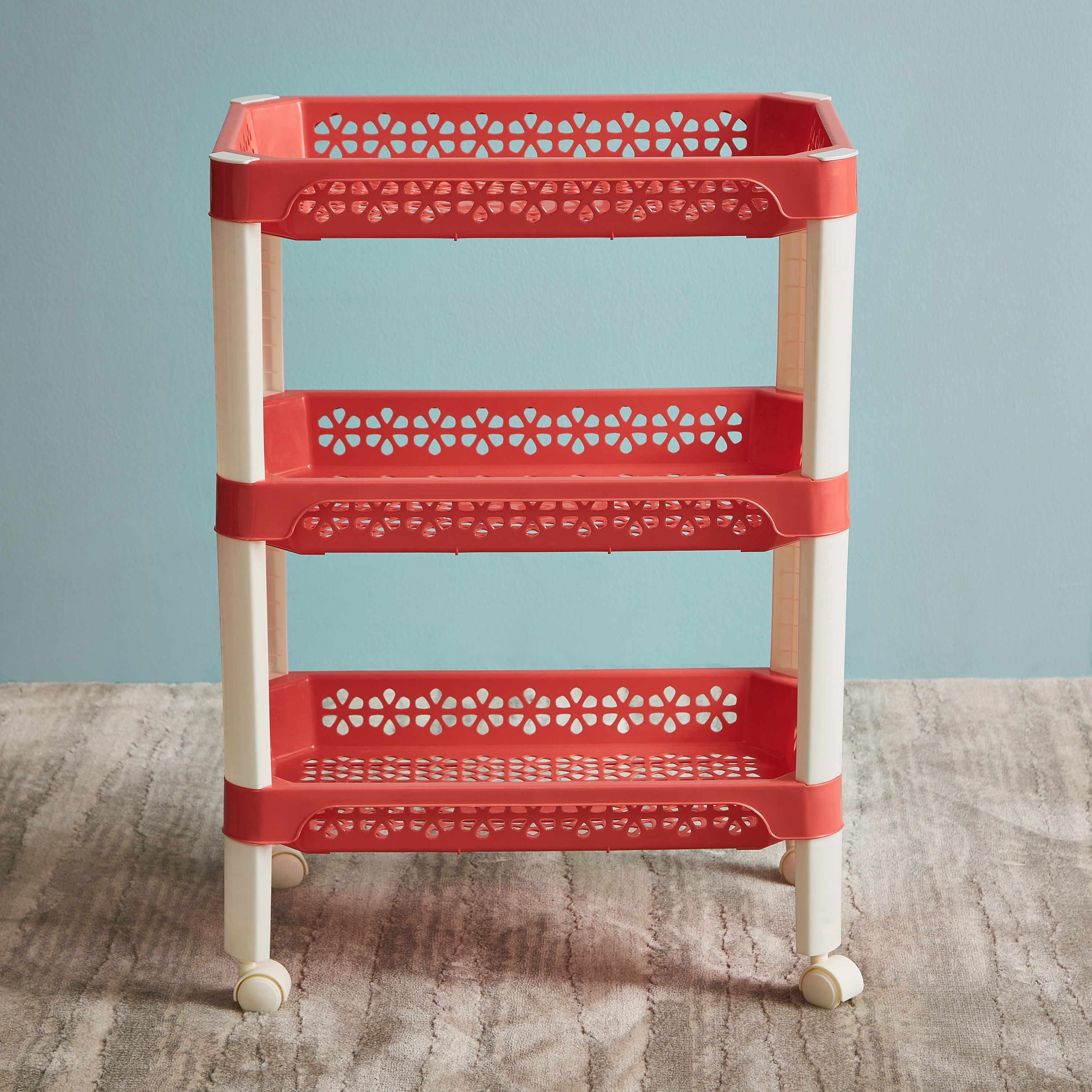 عربة ترولي متعددة الاستخدامات بعجلات و 3 طوابق من فلورينا - 42x26x55 سم-hbxlivingroom-tablesandstands-servingtrolleys-image-1