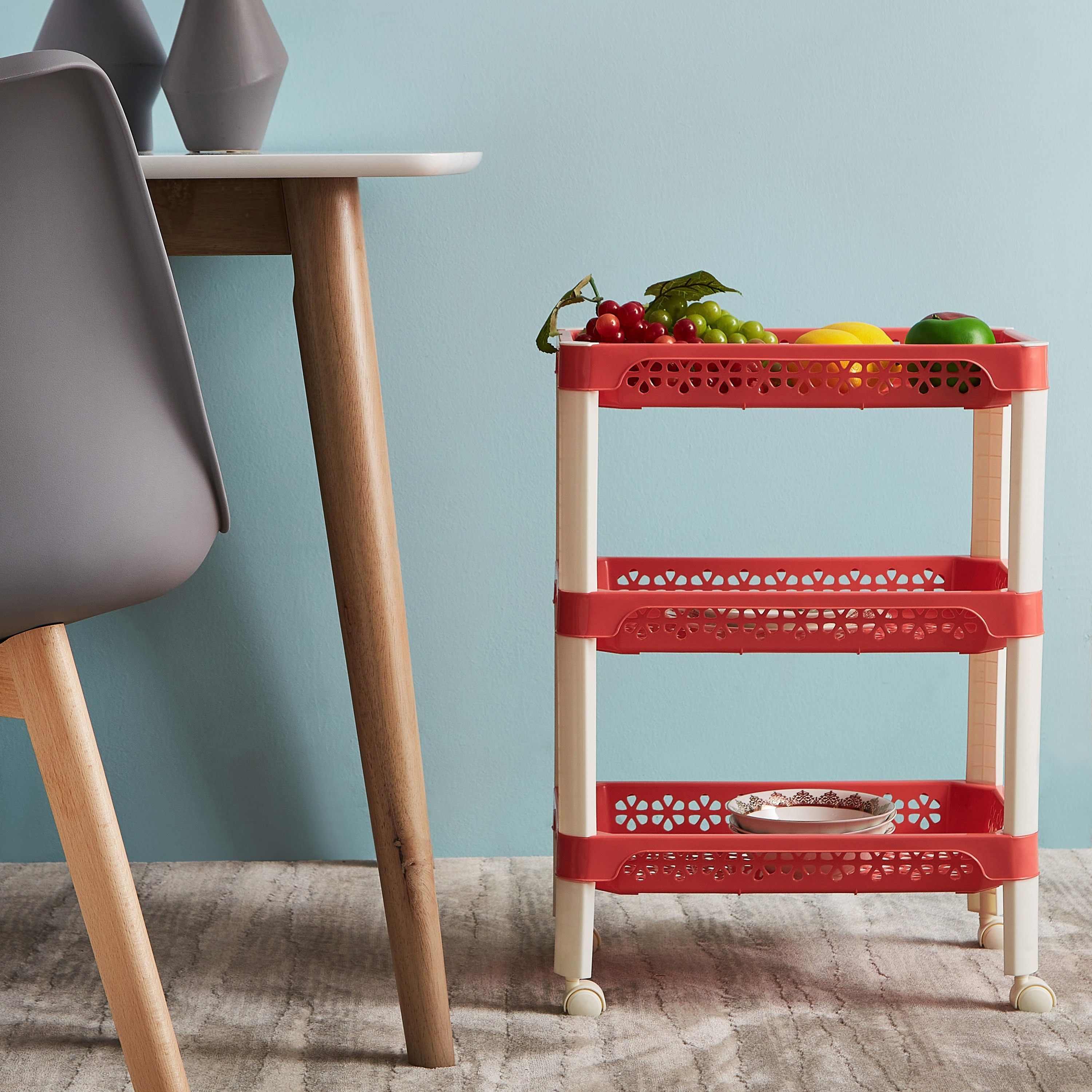 عربة ترولي متعددة الاستخدامات بعجلات و 3 طوابق من فلورينا - 42x26x55 سم-hbxlivingroom-tablesandstands-servingtrolleys-image-5