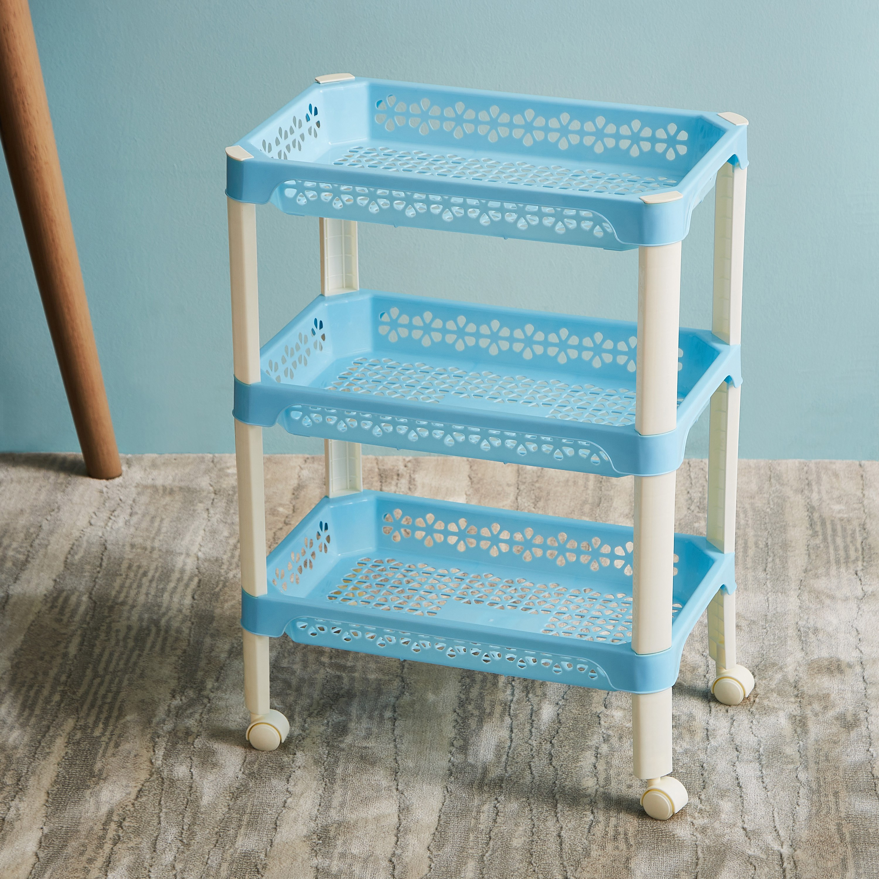 عربة ترولي متعددة الاستخدامات بعجلات و3 طوابق من فلورينا - 42x26x55 سم-hbxlivingroom-tablesandstands-servingtrolleys-image-2