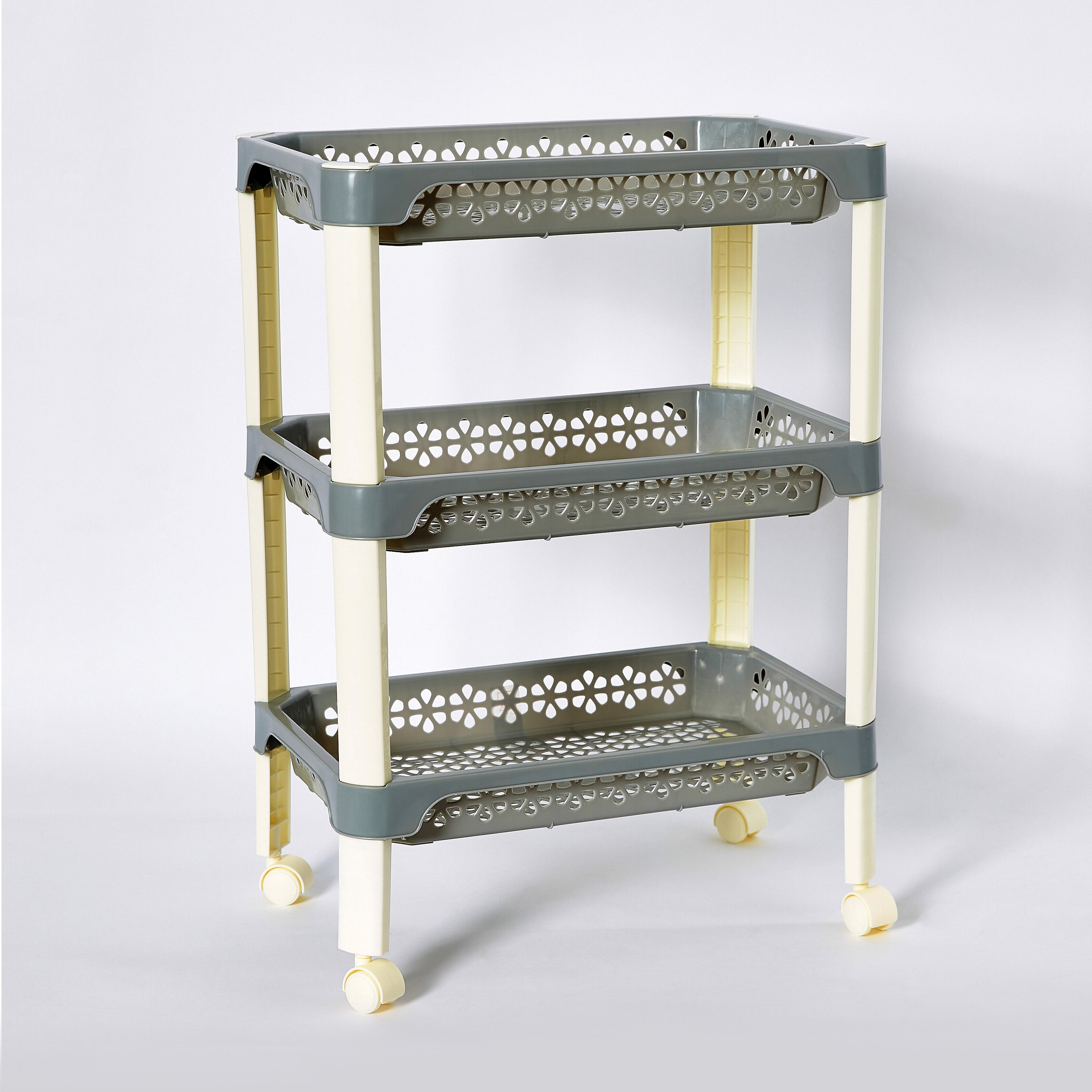 عربة ترولي مستطيلة متعددة الاستخدامات بـ3 طوابق وعجلات من فلورينا - 42x26x55 سم-hbxlivingroom-tablesandstands-servingtrolleys-image-6