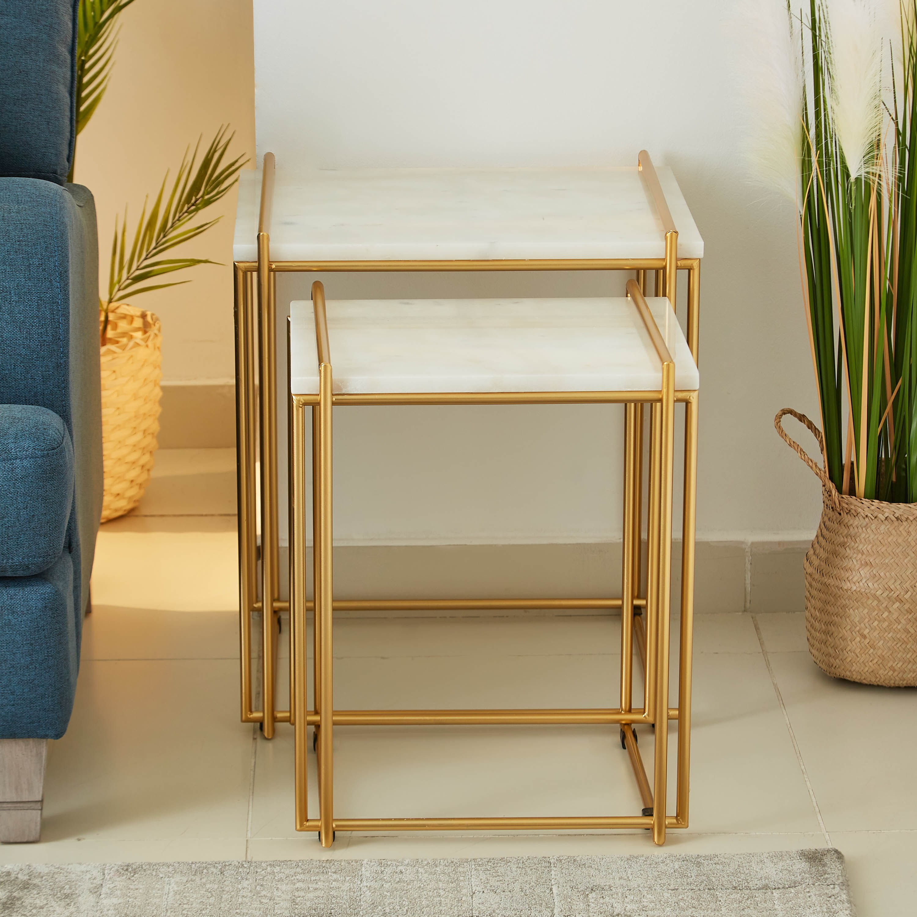 طاولة جانبية رخام من نيفا - طقم من قطعتين-hbxfurniture-livingroom-endtables-image-3