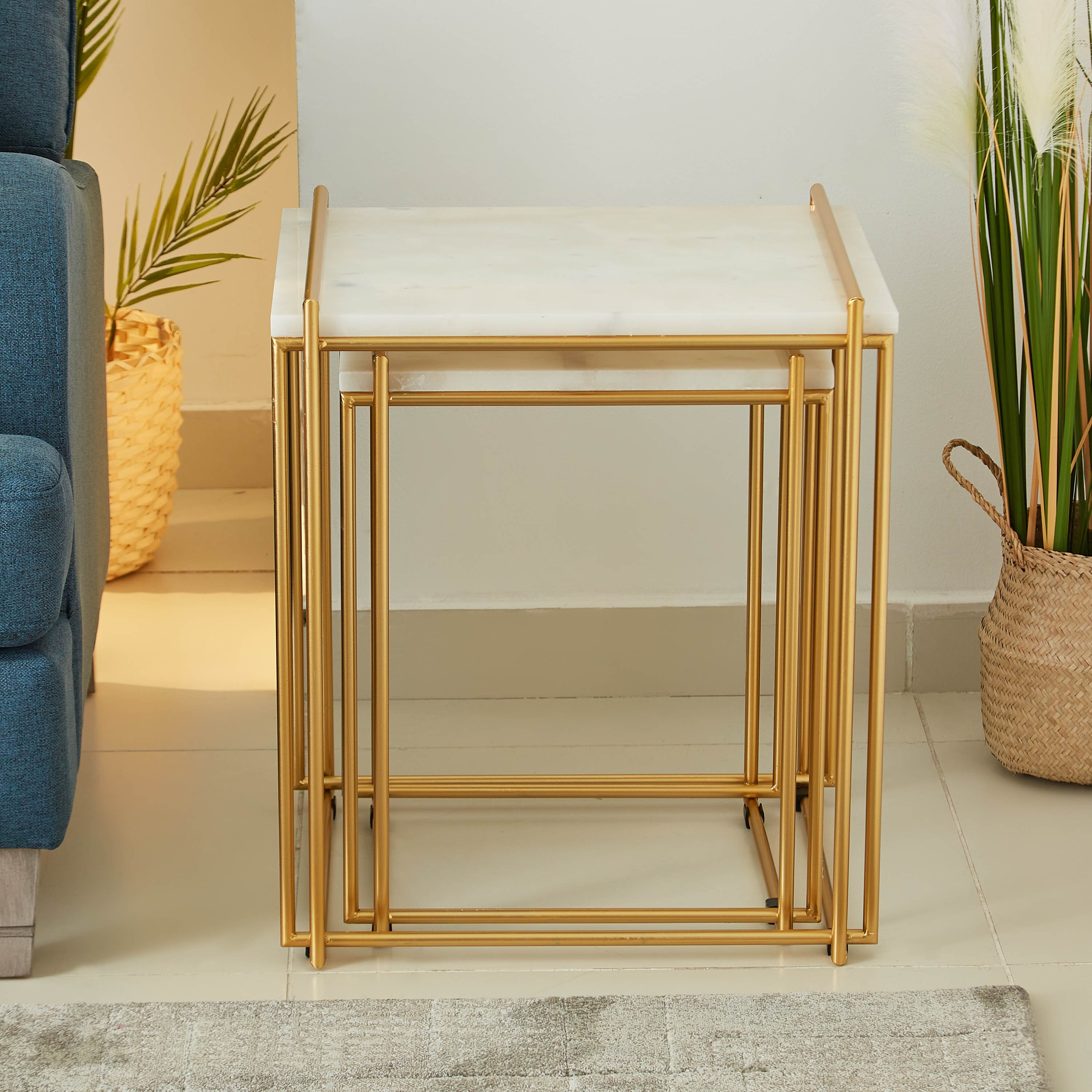 طاولة جانبية رخام من نيفا - طقم من قطعتين-hbxfurniture-livingroom-endtables-image-4
