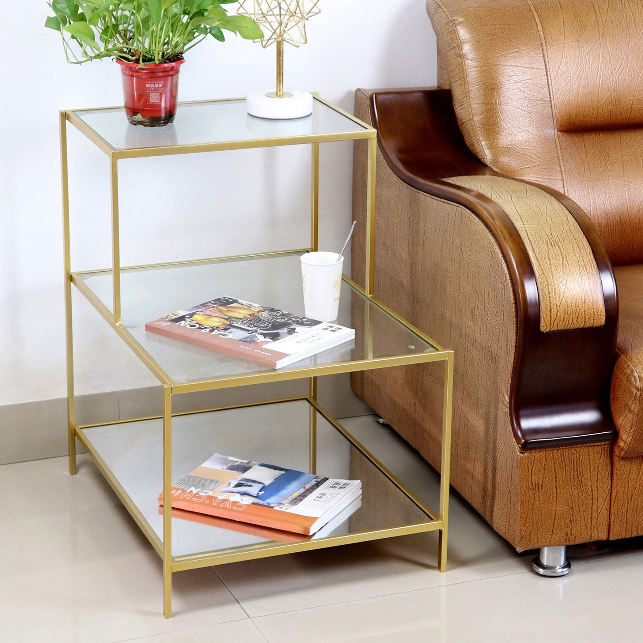 طاولة جانبيّة مزيّنة مع 3 أرفف من آشتون-hbxfurniture-livingroom-endtables-image-3