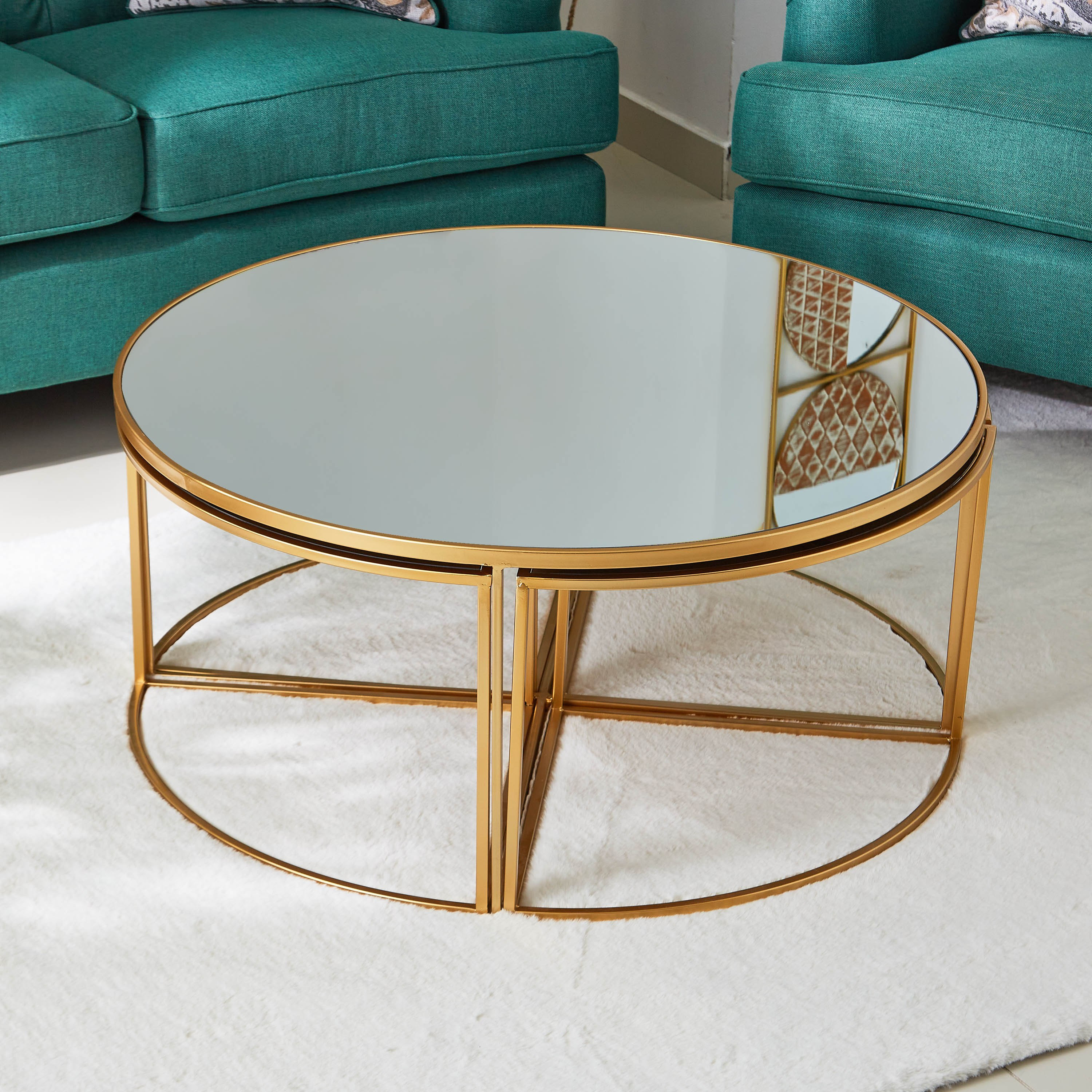 طقم طاولات قهوة متداخلة من إلوجن - 5 قطع-hbxlivingroom-tablesandstands-coffeetables-image-2