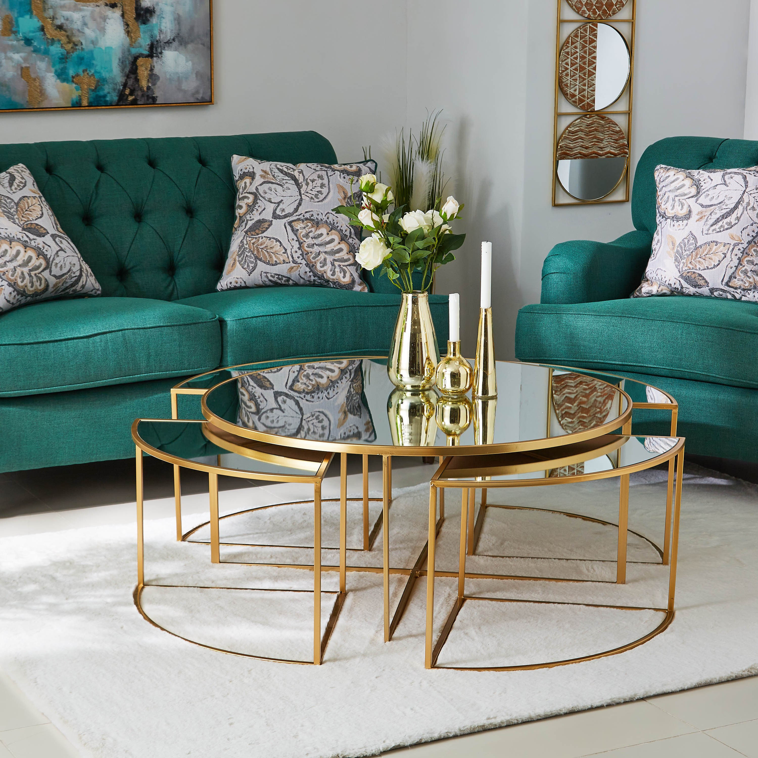 طقم طاولات قهوة متداخلة من إلوجن - 5 قطع-hbxlivingroom-tablesandstands-coffeetables-image-6