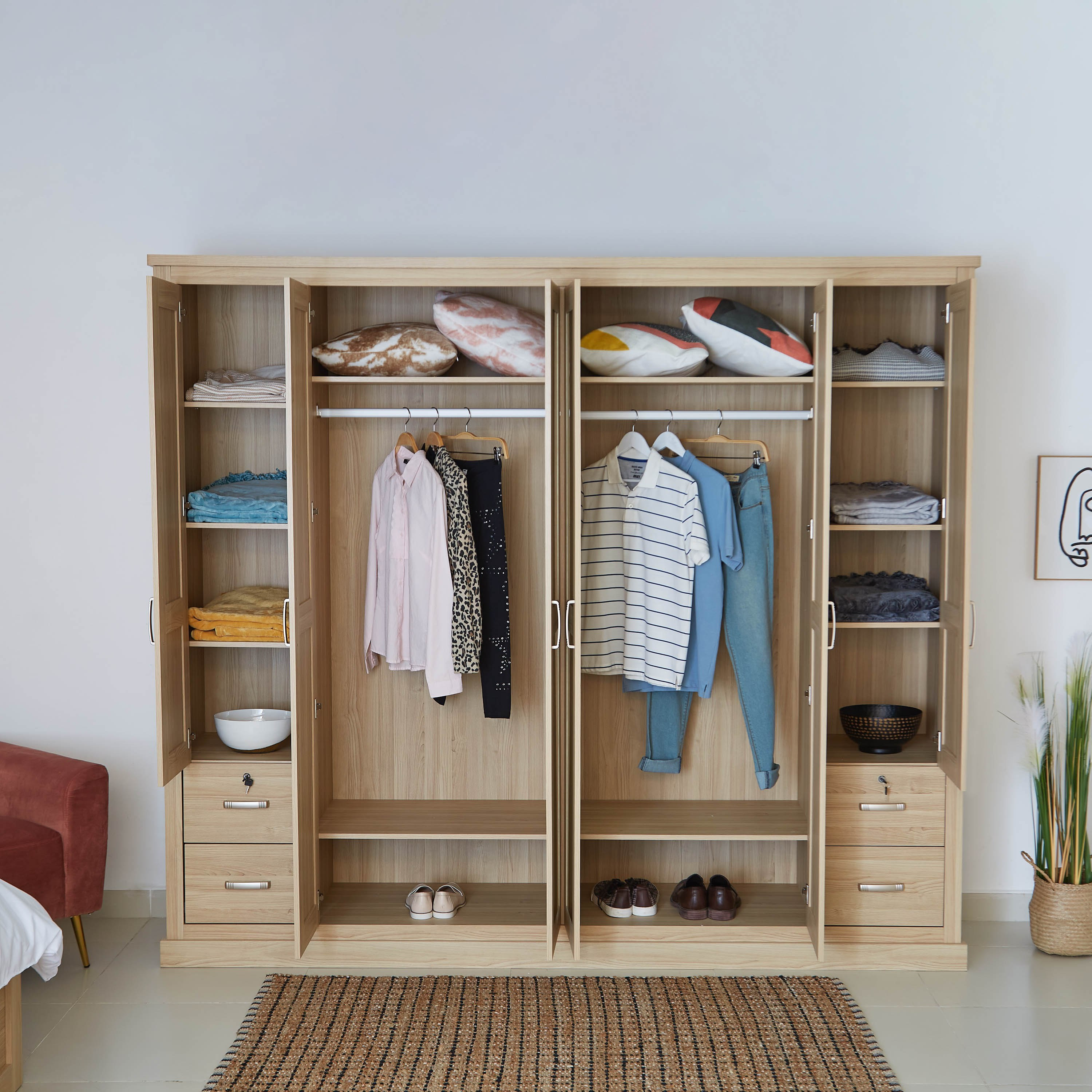 خزانة ملابس 6 أبواب بمرآة من سالفورد-hbxfurniture-wardrobes-image-3