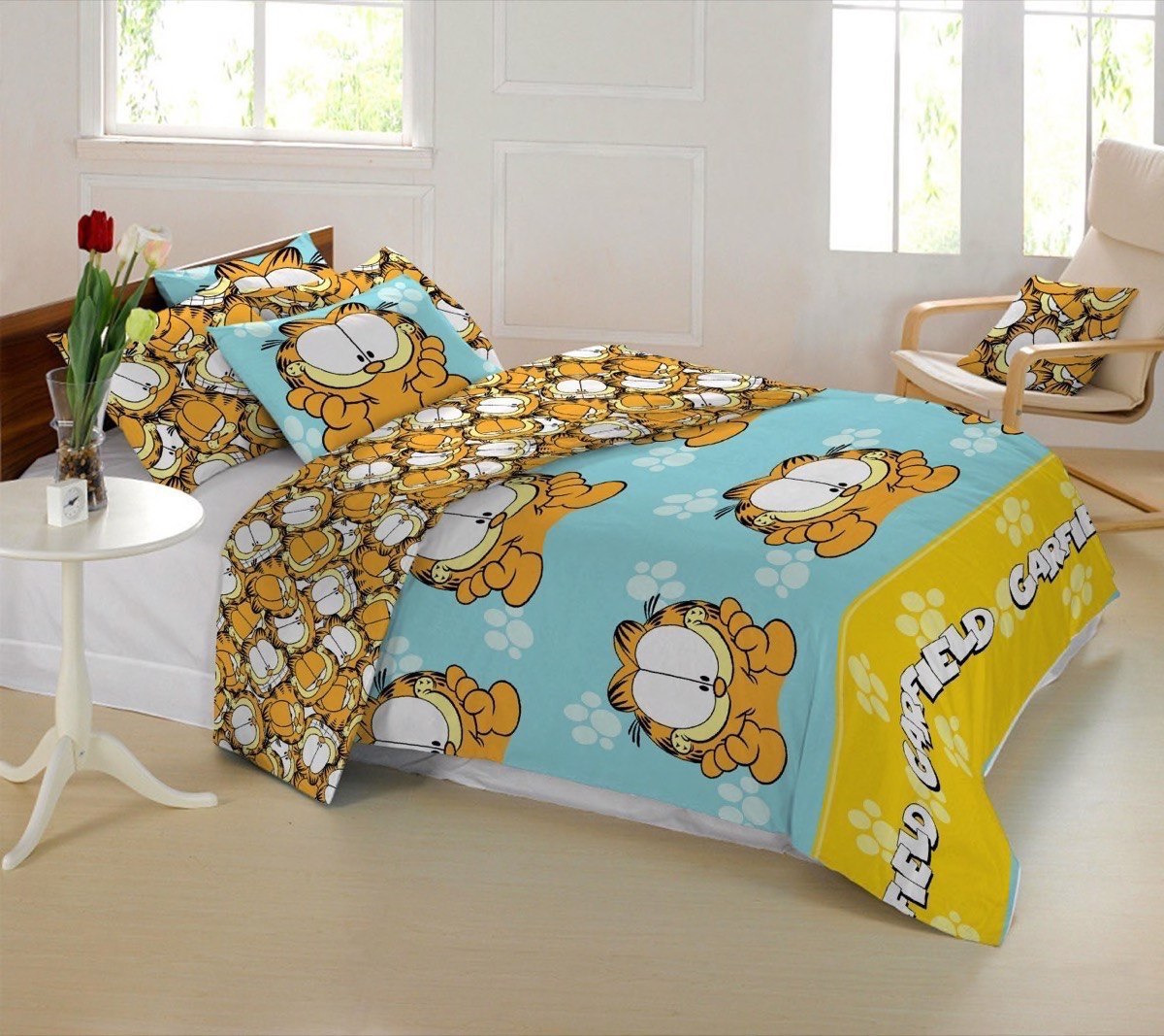 طقم لحاف مزدوج قطعتين جارفيلد - 160x220 سم-hbxhomeware-hbxkidsandyouth-image-1