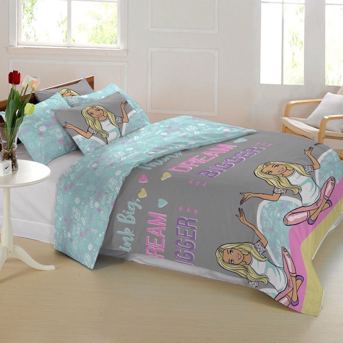 طقم لحاف مزدوج قطعتين باربي - 160x220 سم-hbxhomeware-hbxkidsandyouth-image-1