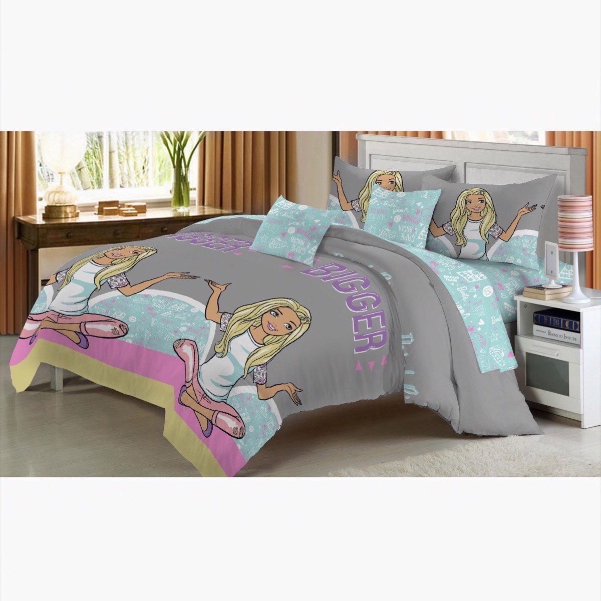 طقم لحاف مزدوج قطعتين باربي - 160x220 سم-hbxhomeware-hbxkidsandyouth-image-2