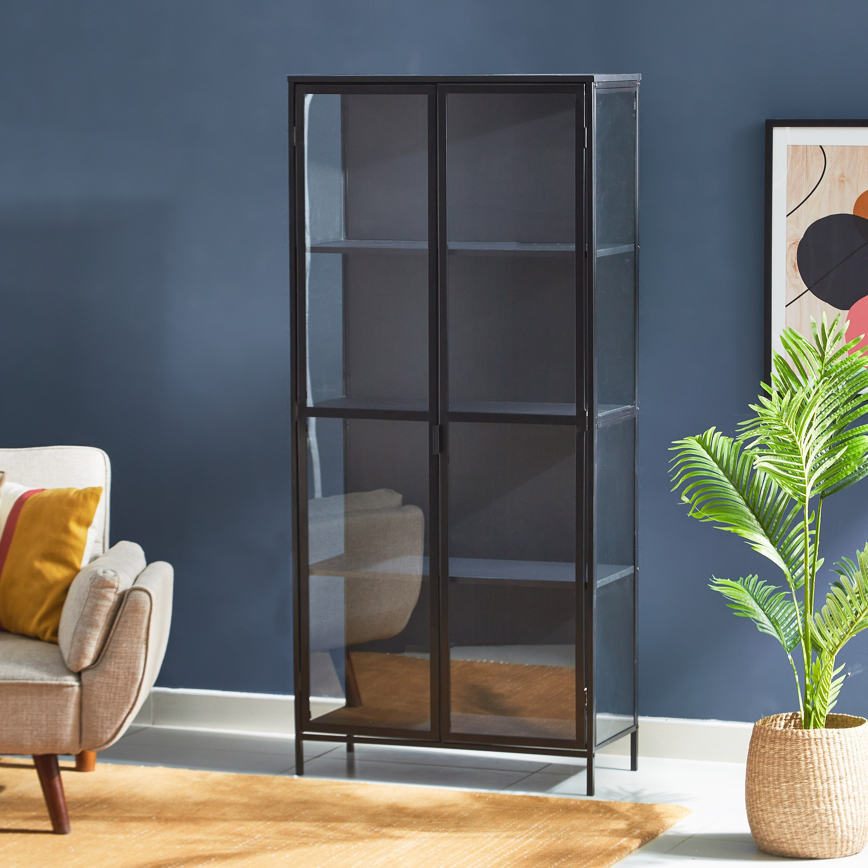 خزانة عرض تحف ببابين و3 أرفف من هوستون -hbxfurniture-diningroom-barcountersandbarstools-image-3