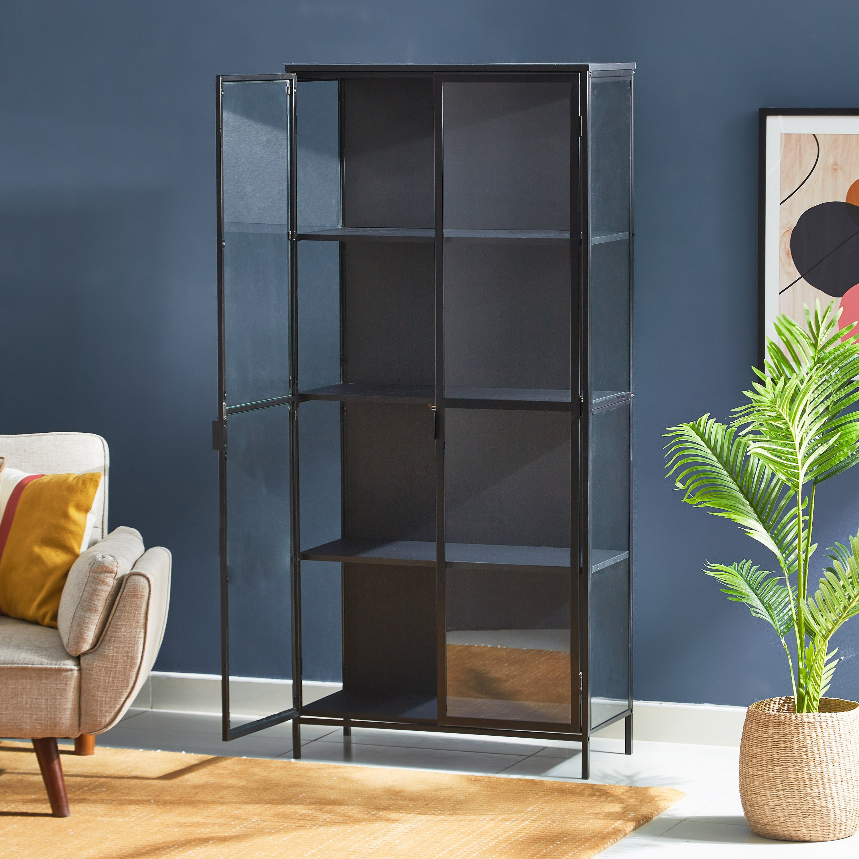 خزانة عرض تحف ببابين و3 أرفف من هوستون -hbxfurniture-diningroom-barcountersandbarstools-image-4
