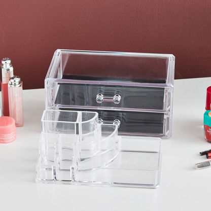 Crystal Cosmetics Organiser with 2 Drawers