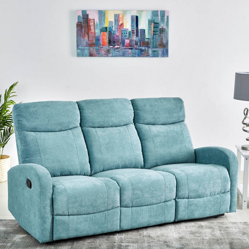 Oscar 3-Seater Fabric Recliner-Recliner Sofas-image-1