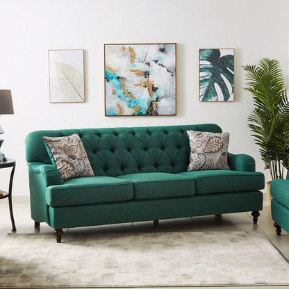 Dorothy 3-Seater Fabric Sofa with 2 Cushions