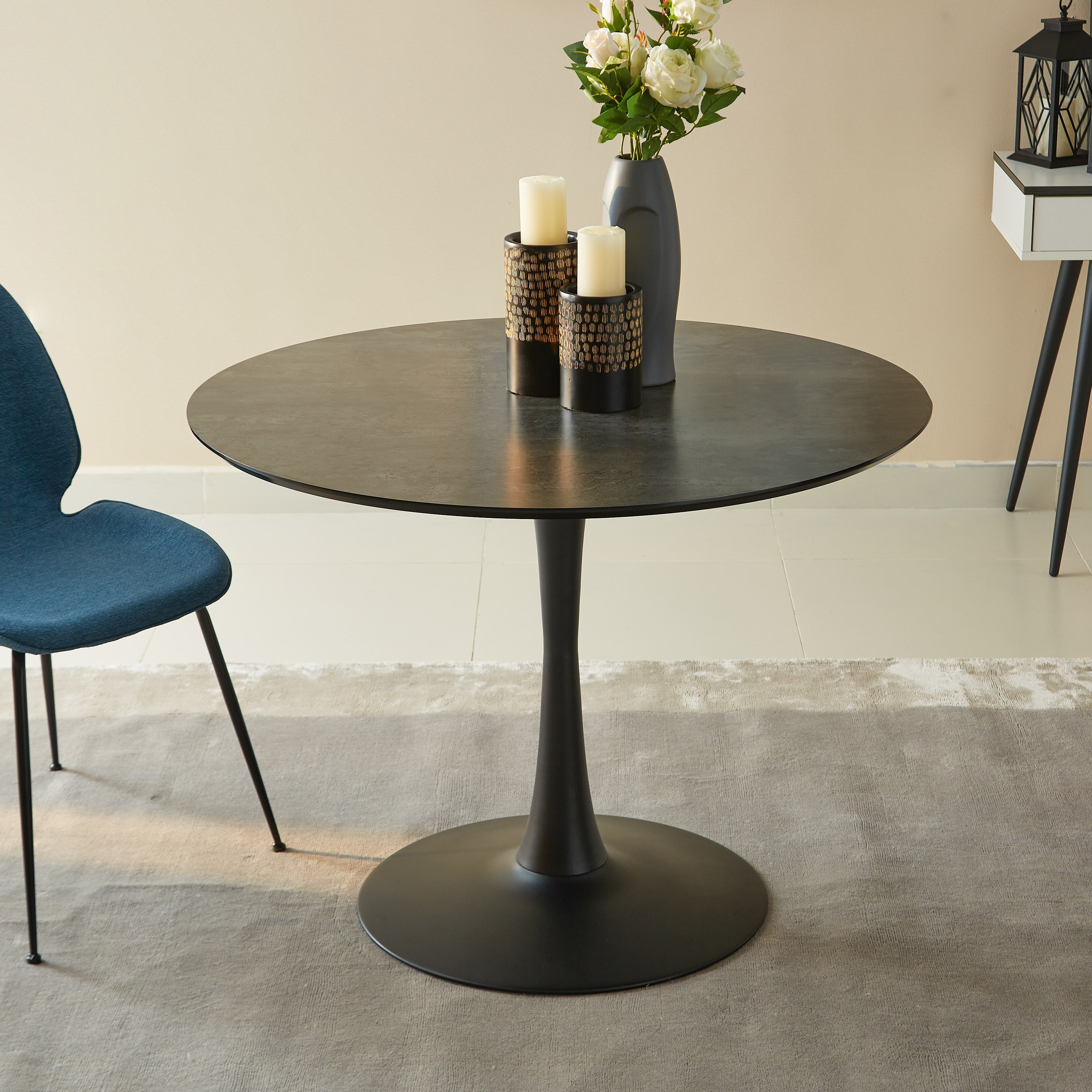 طاولة سفرة مستديرة 4 مقاعد - إلفيس-hbxfurniture-diningtablesandsets-diningtables-fourseater-image-1