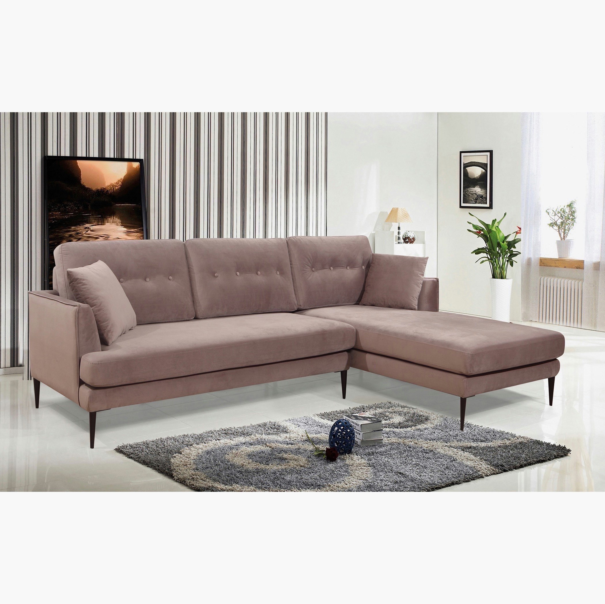 كنبة ركنيّة مخمليّة يمين مع وسادتين من توباز-hbxlivingroom-sofasandarmchairs-sofas-image-1