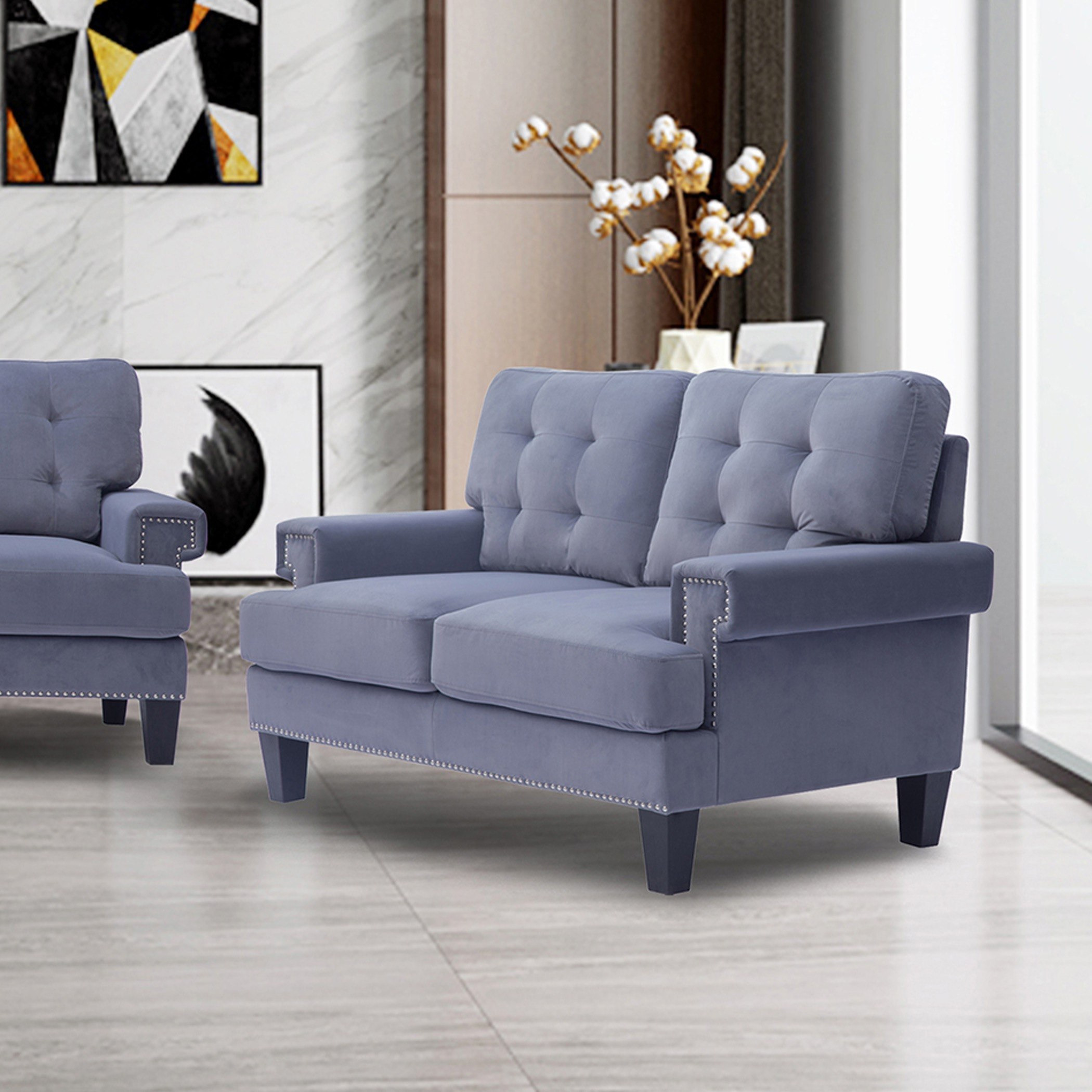 كنبة مخمليّة مقعدين من كينلي-hbxlivingroom-sofasandarmchairs-sofas-image-1