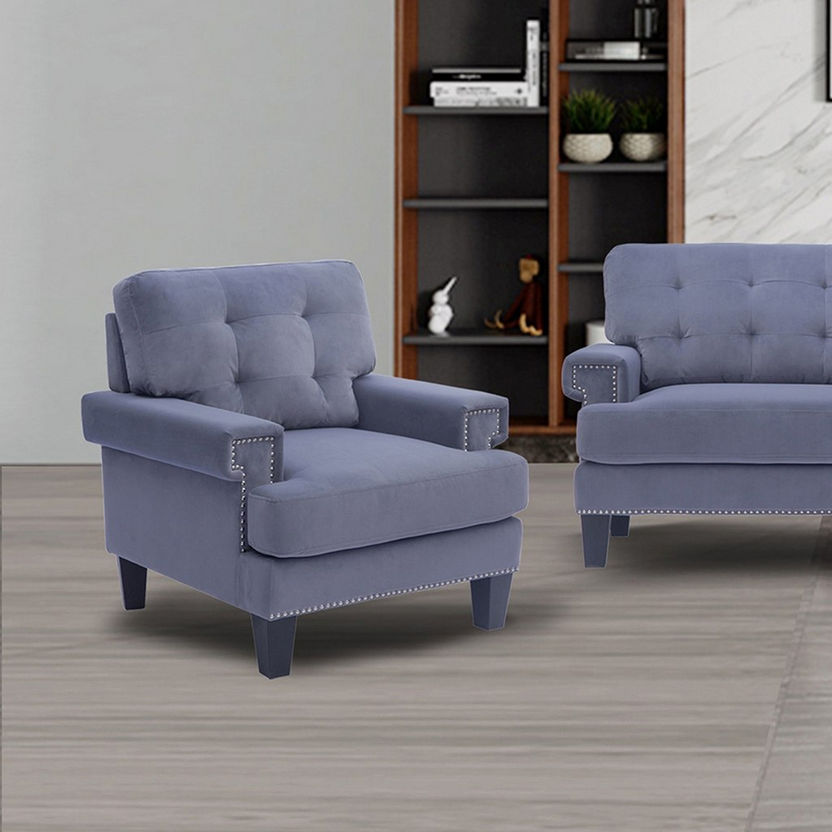 Kinley 1-Seater Velvet Sofa-Armchairs-image-0