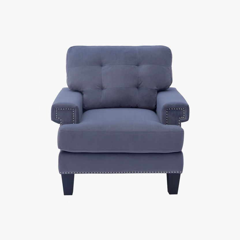 Kinley 1-Seater Velvet Sofa-Armchairs-image-1