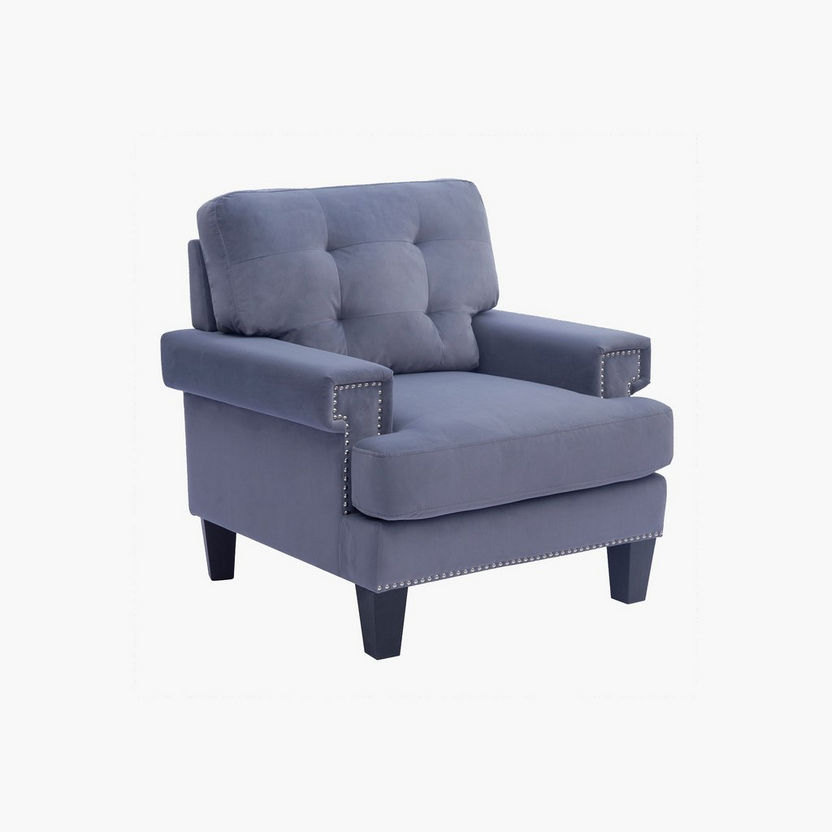 Kinley 1-Seater Velvet Sofa-Armchairs-image-2