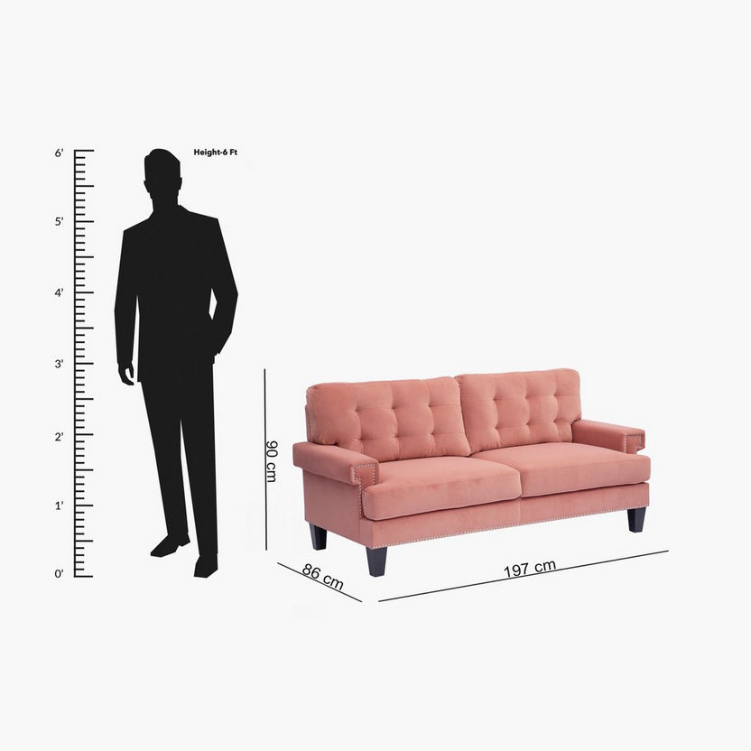 Kinley 3-Seater Velvet Sofa-Sofas-image-9