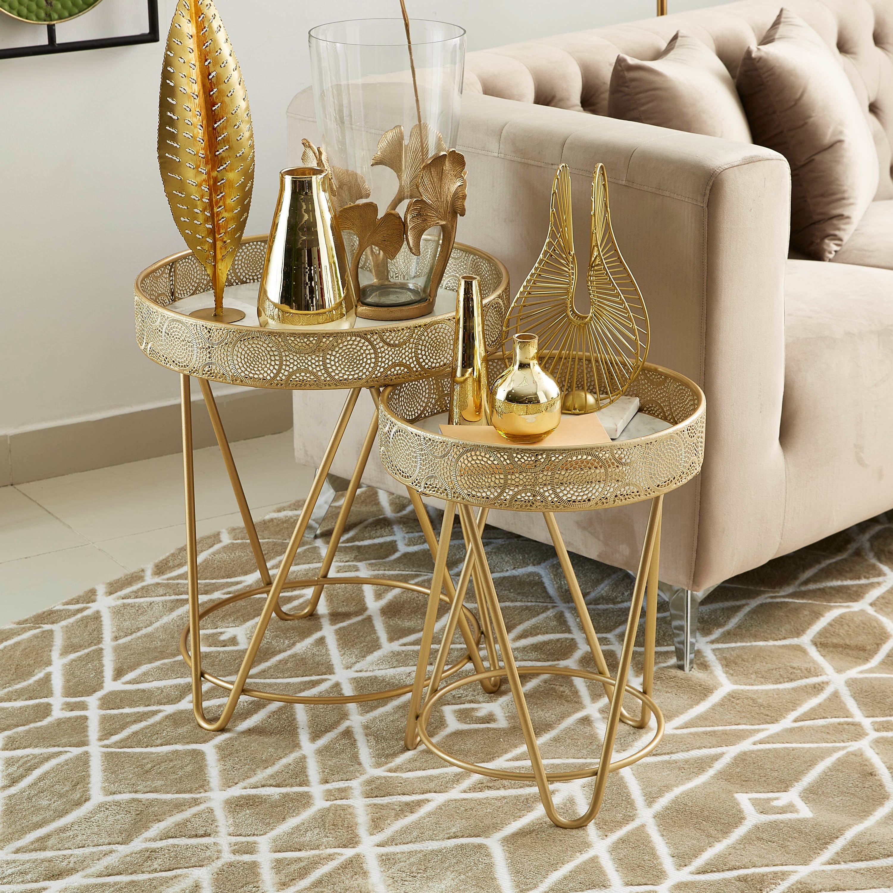 طقم طاولة جانبية قطعتين بسطح رخام من ميرابيل-hbxfurniture-livingroom-endtables-image-2