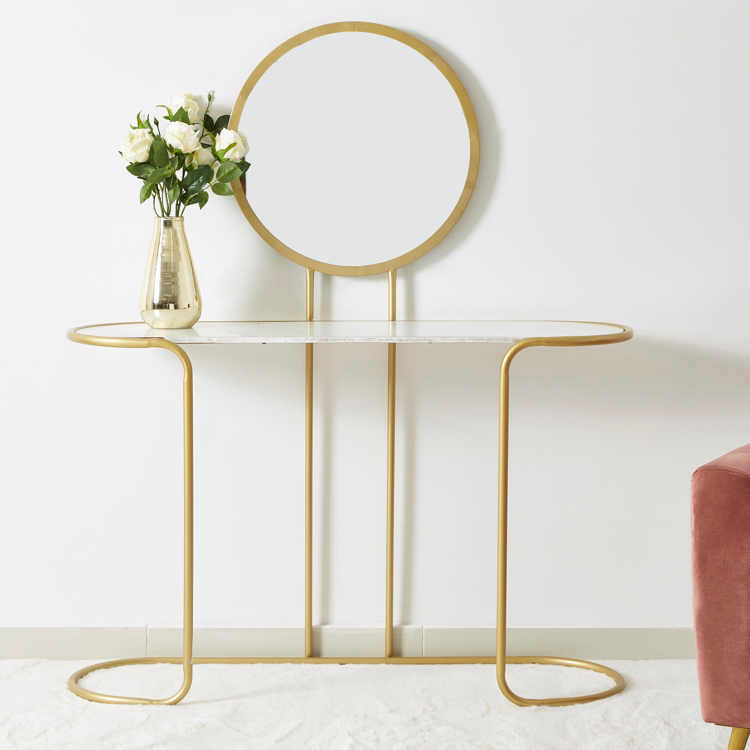 طاولة كونسول بمرآة من نايل-hbxfurniture-tablesandstands-consoletables-image-1