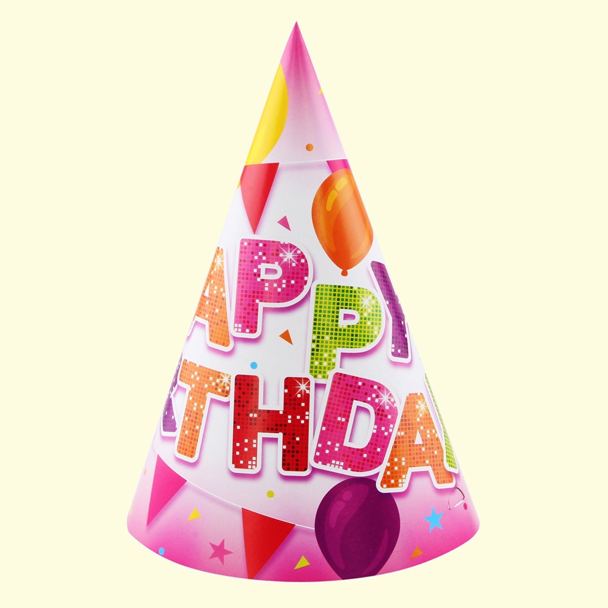 قبّعة بتصميم مخروط هابي بيرثداي من بارتي تايم - طقم من 6 قطع-hbxhomeware-hbxkidsandyouth-image-1