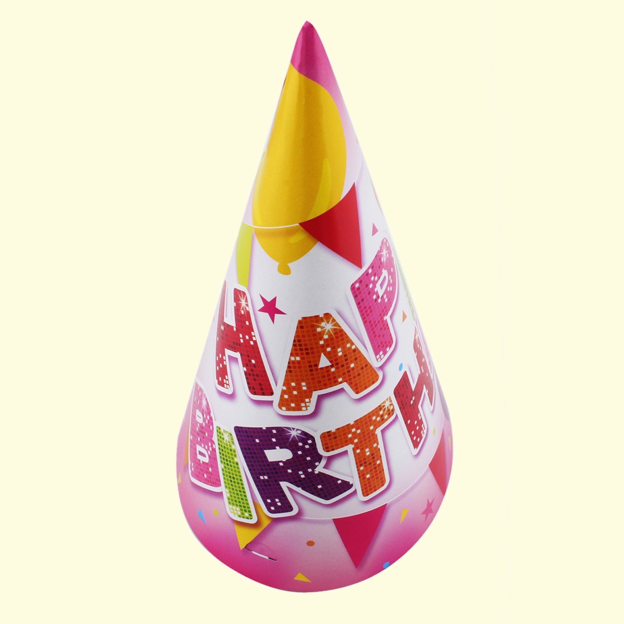 قبّعة بتصميم مخروط هابي بيرثداي من بارتي تايم - طقم من 6 قطع-hbxhomeware-hbxkidsandyouth-image-2