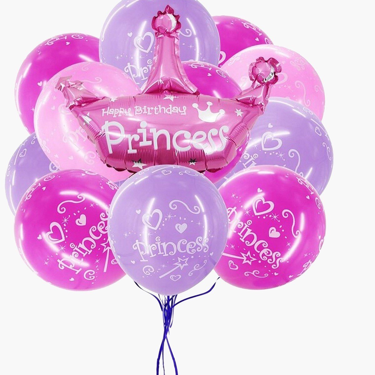 Party Time Happy Birthday Princess Crown Shaped Balloon-hbxhomeware-hbxkidsandyouth-image-2