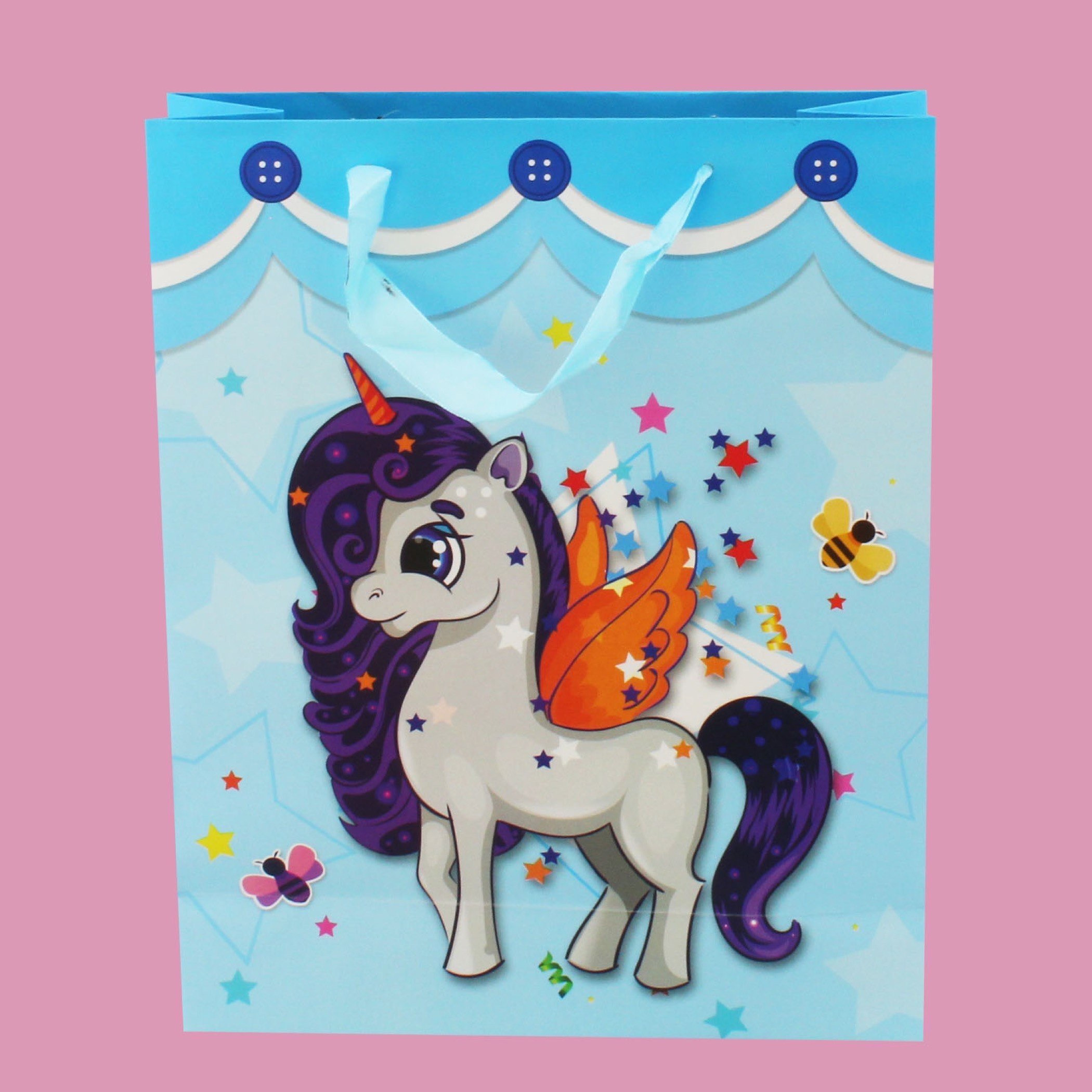 شنطة ورق بطبعات يونيكورن 3 دي من بلاي تايم - 26x10x32 سم-hbxhomeware-hbxkidsandyouth-image-2