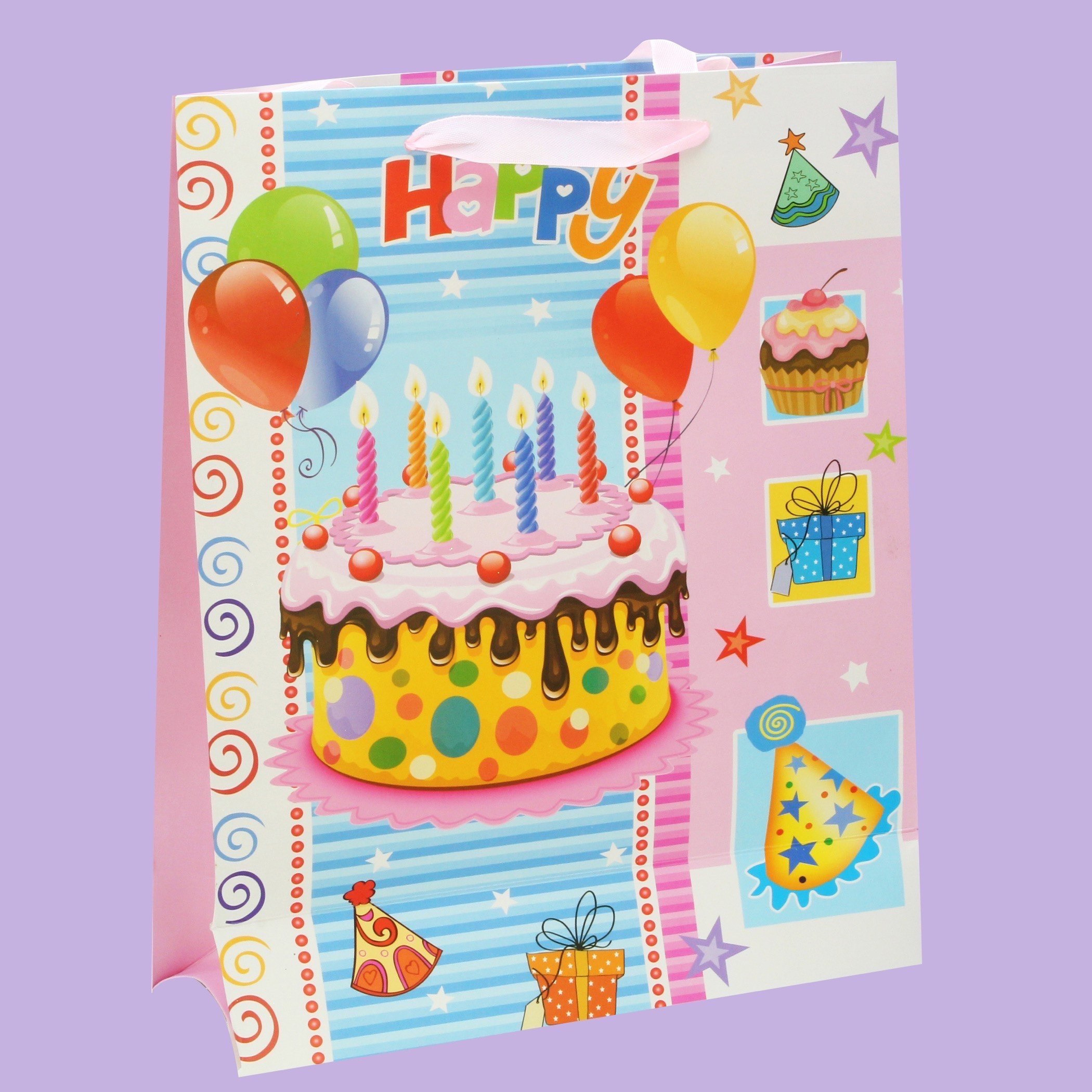 شنطة حفلة بطبعات كعك عيد ميلاد 3 دي من بلاي تايم - 10x26x32 سم-hbxhomeware-hbxkidsandyouth-image-1