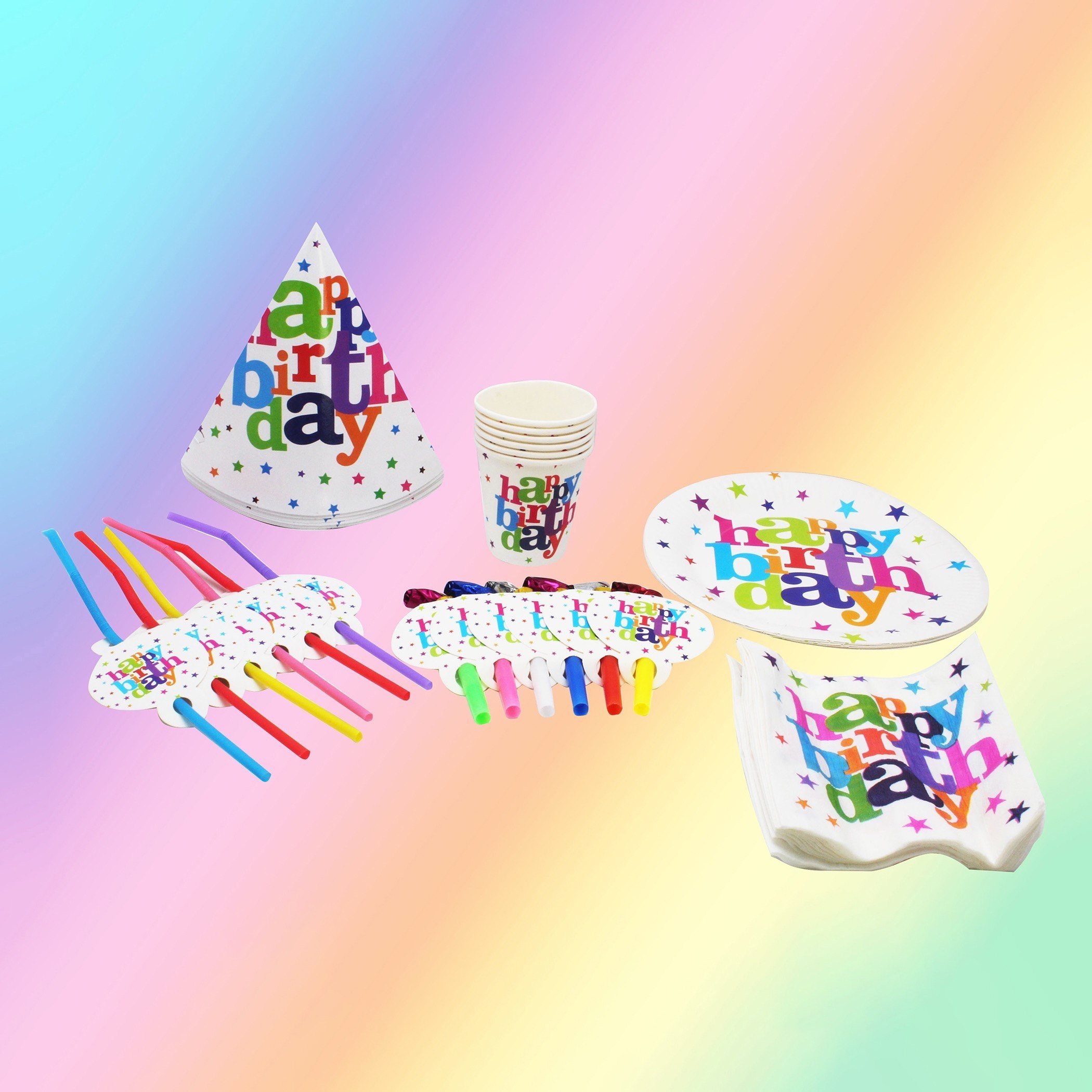 طقم حفلة 36 قطعة بطبعات هابي بيرثداي من بارتي تايم-hbxhomeware-hbxkidsandyouth-image-1