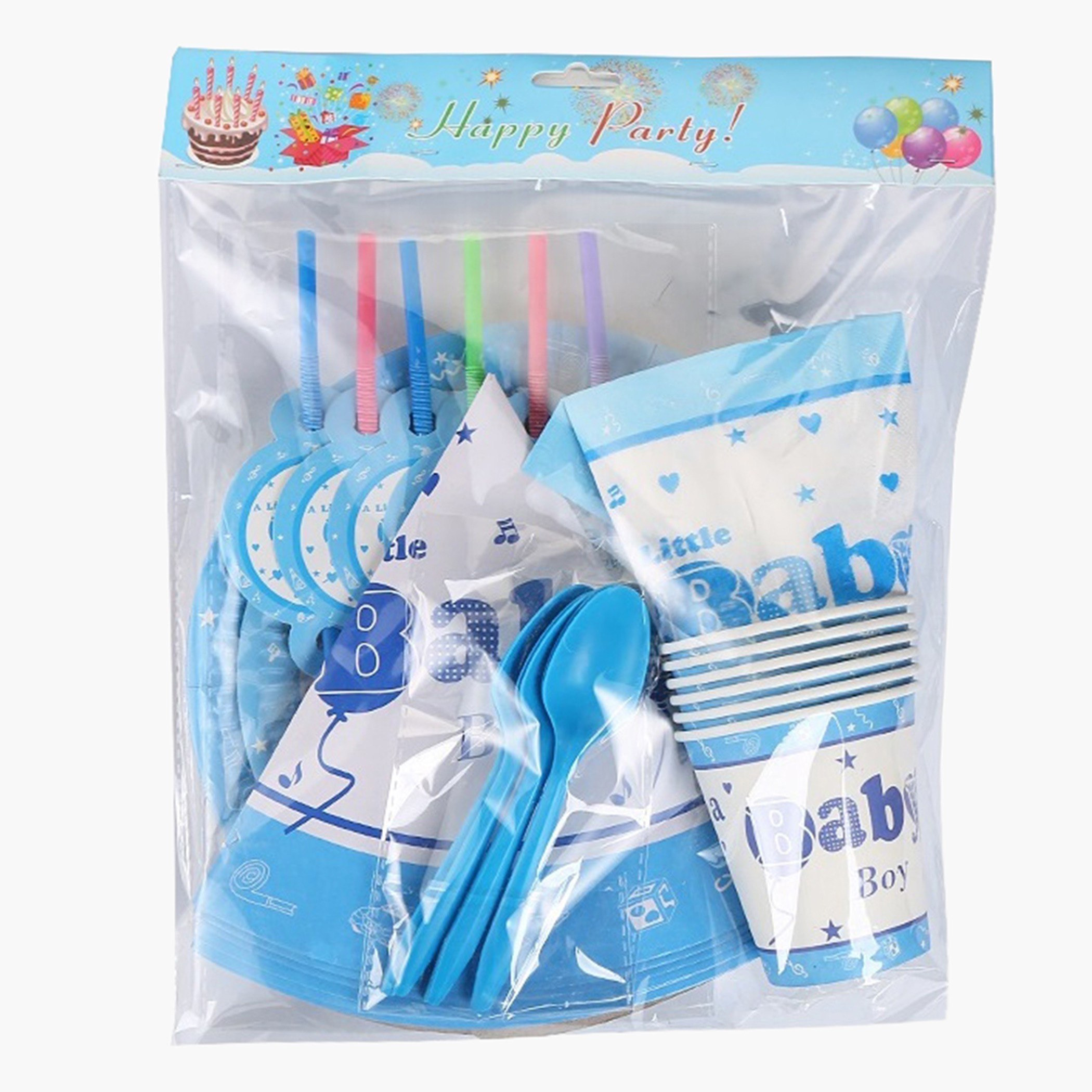 طقم حفلة 36 قطعة بطبعات بايبي بوي من بارتي تايم-hbxhomeware-hbxkidsandyouth-image-1