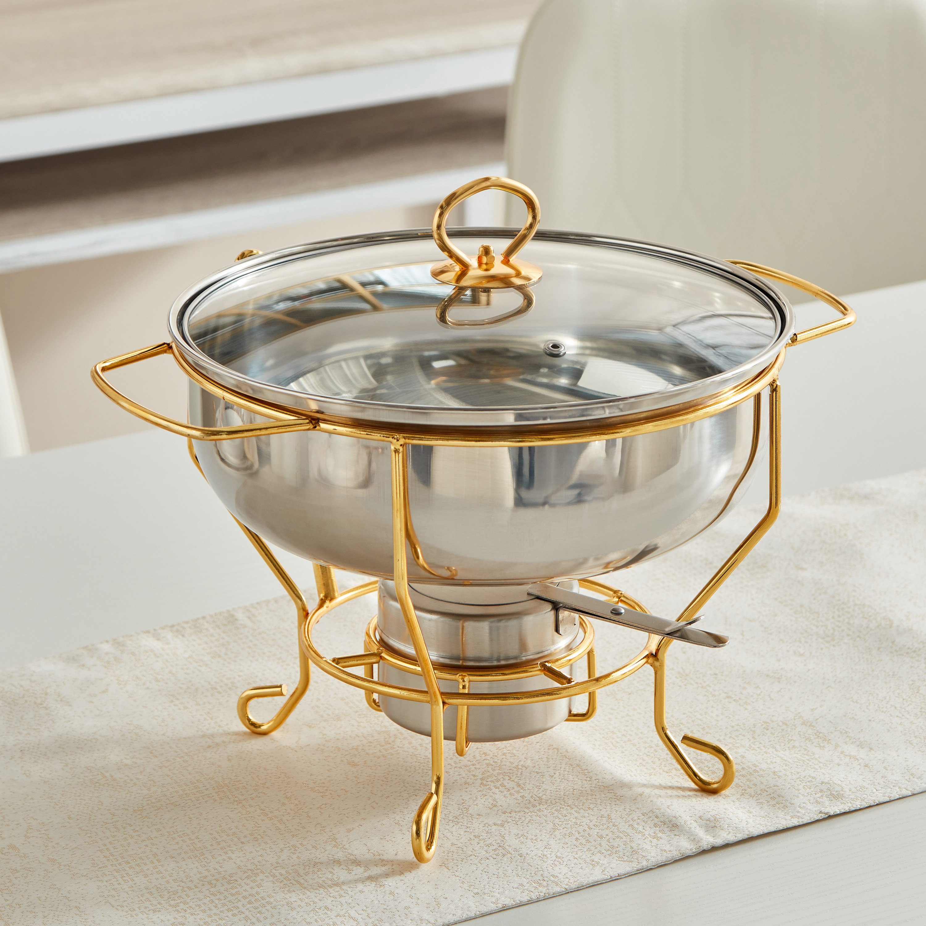 Wellshine Steel Chafing Dish with Lid - 3.5 L-hbxdecorandfurnishings-tabletop-serveware-image-2