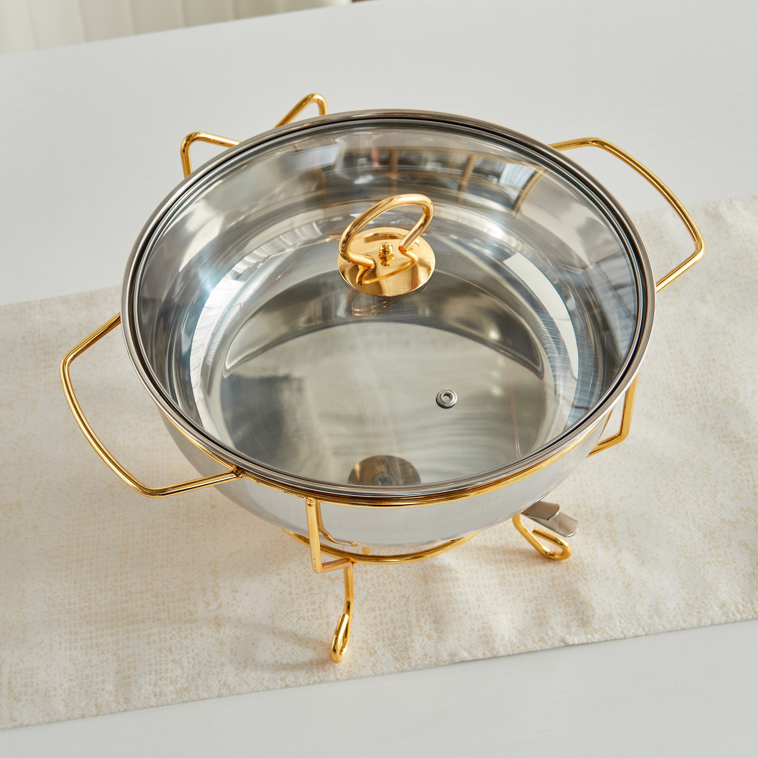 Wellshine Steel Chafing Dish with Lid - 3.5 L-hbxdecorandfurnishings-tabletop-serveware-image-3