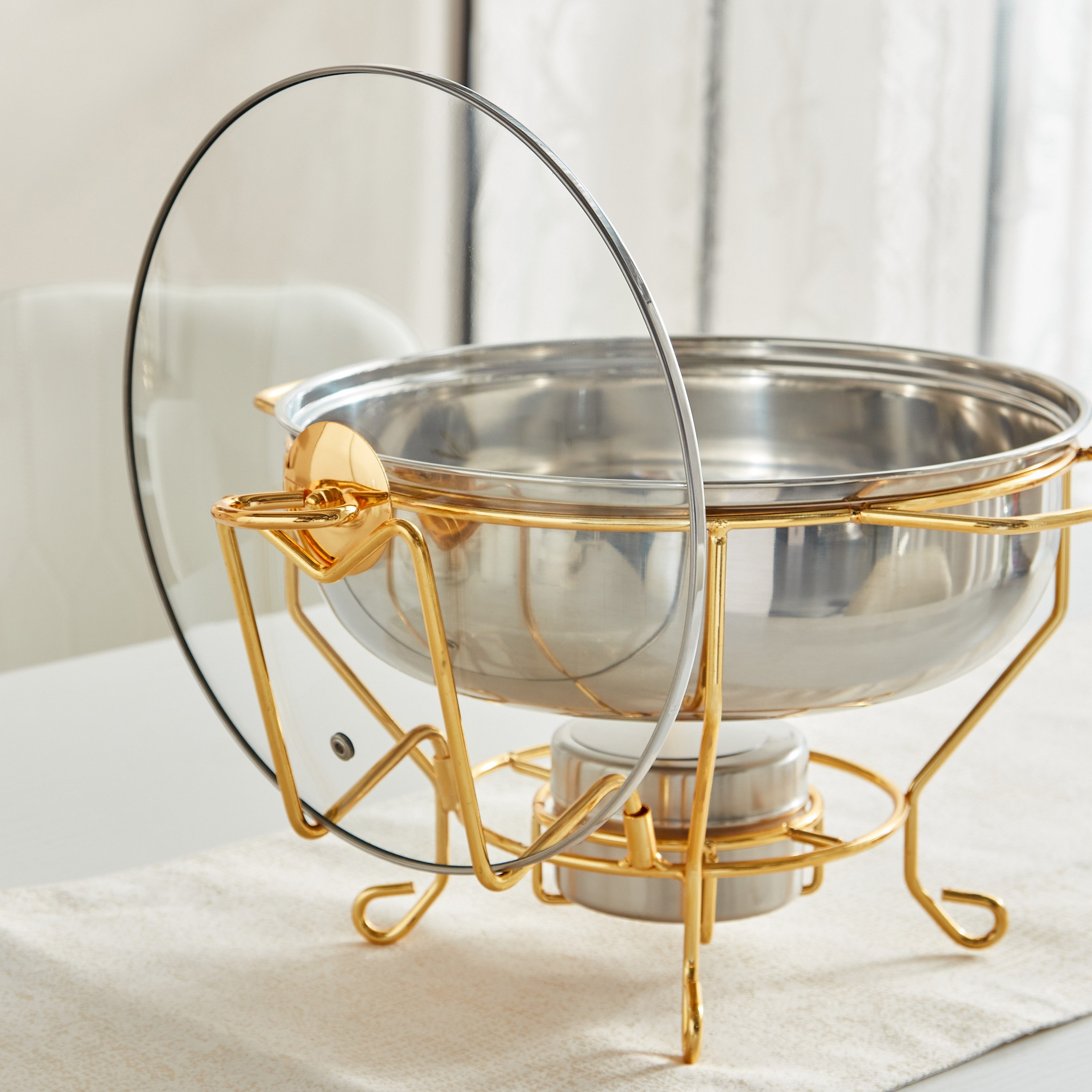Wellshine Steel Chafing Dish with Lid - 3.5 L-hbxdecorandfurnishings-tabletop-serveware-image-4