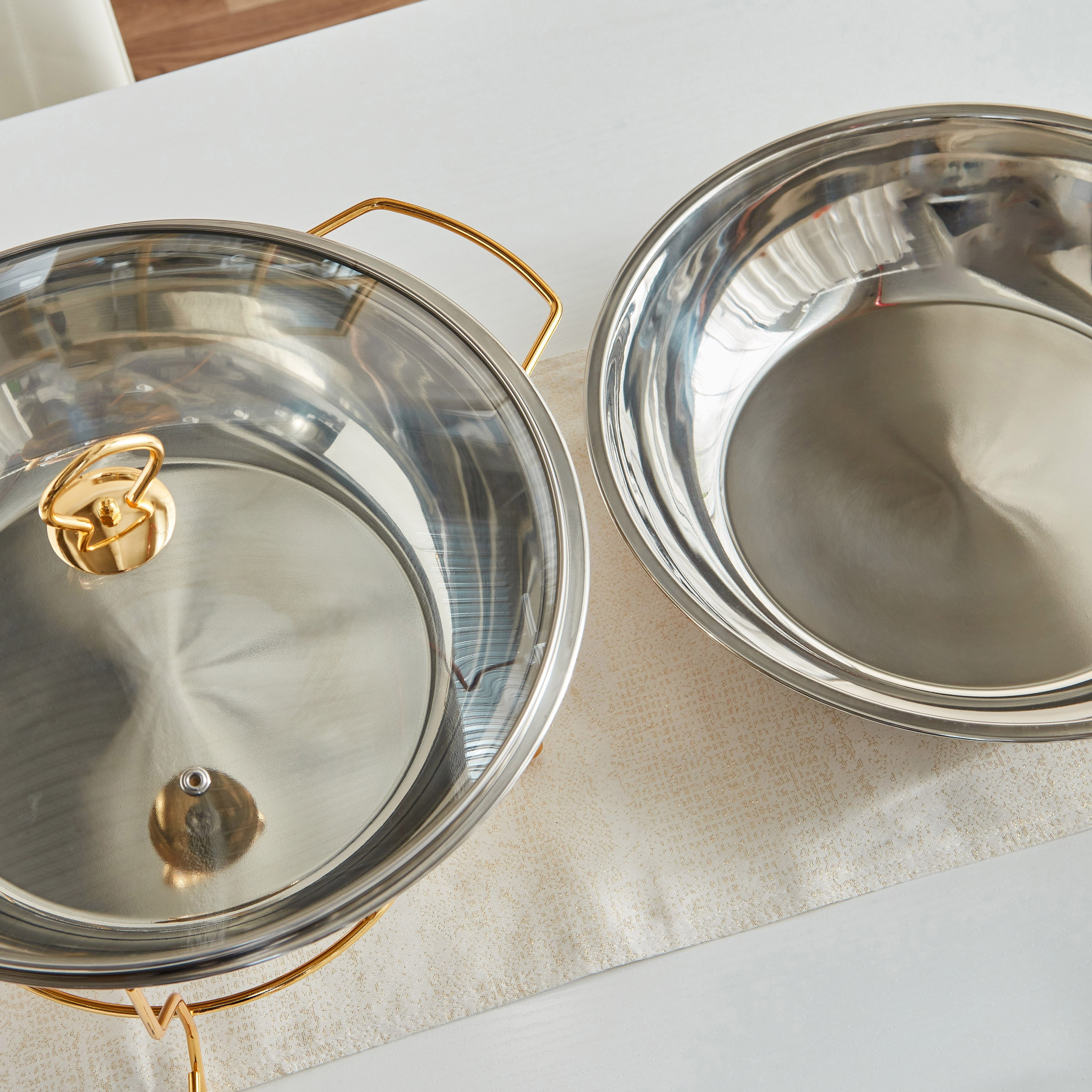 Wellshine Steel Chafing Dish with Lid - 6 L-hbxdecorandfurnishings-tabletop-serveware-image-8