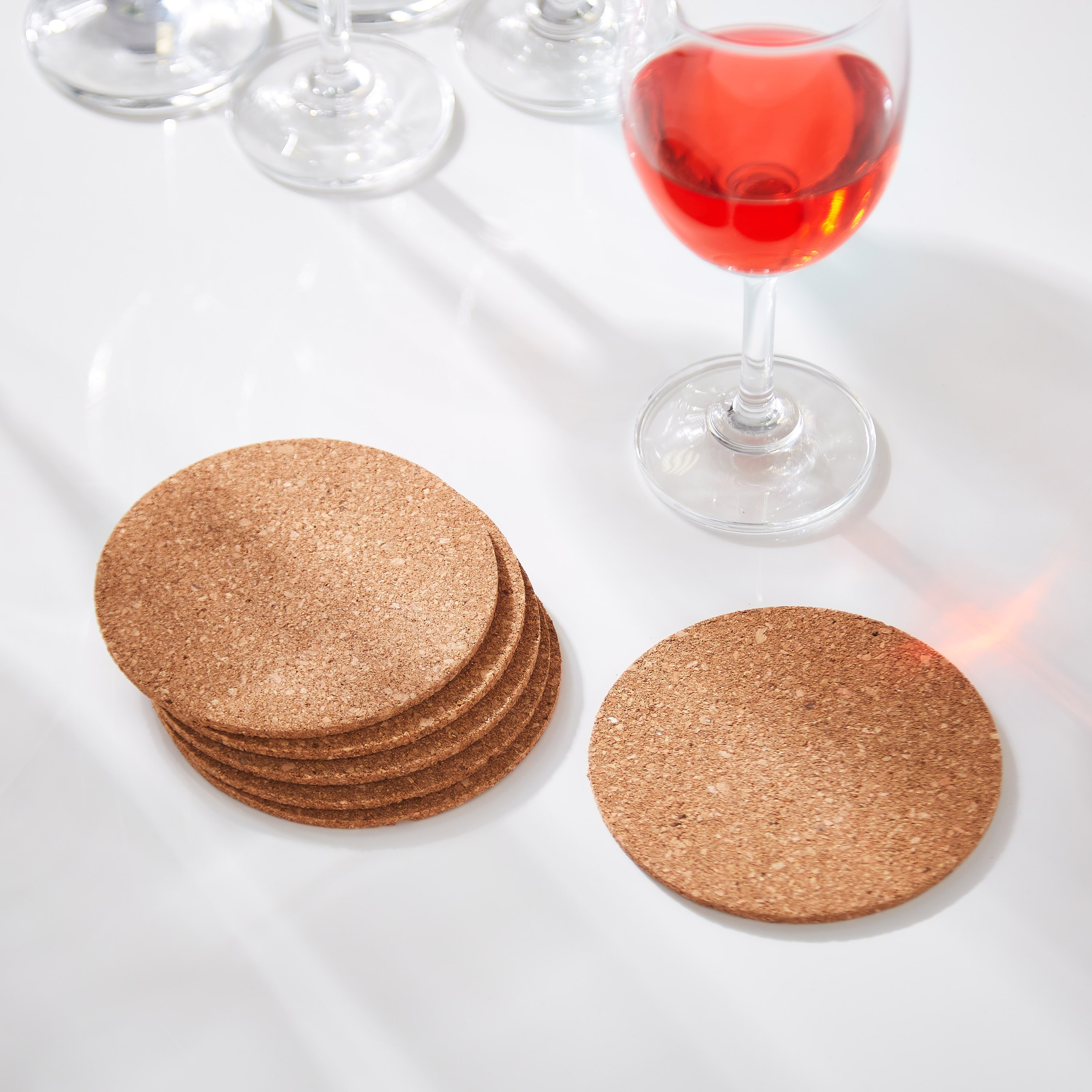 Vega Cork 6-Piece Round Coaster Set-hbxkitchen-kitchenware-kitchenaccessories-image-1